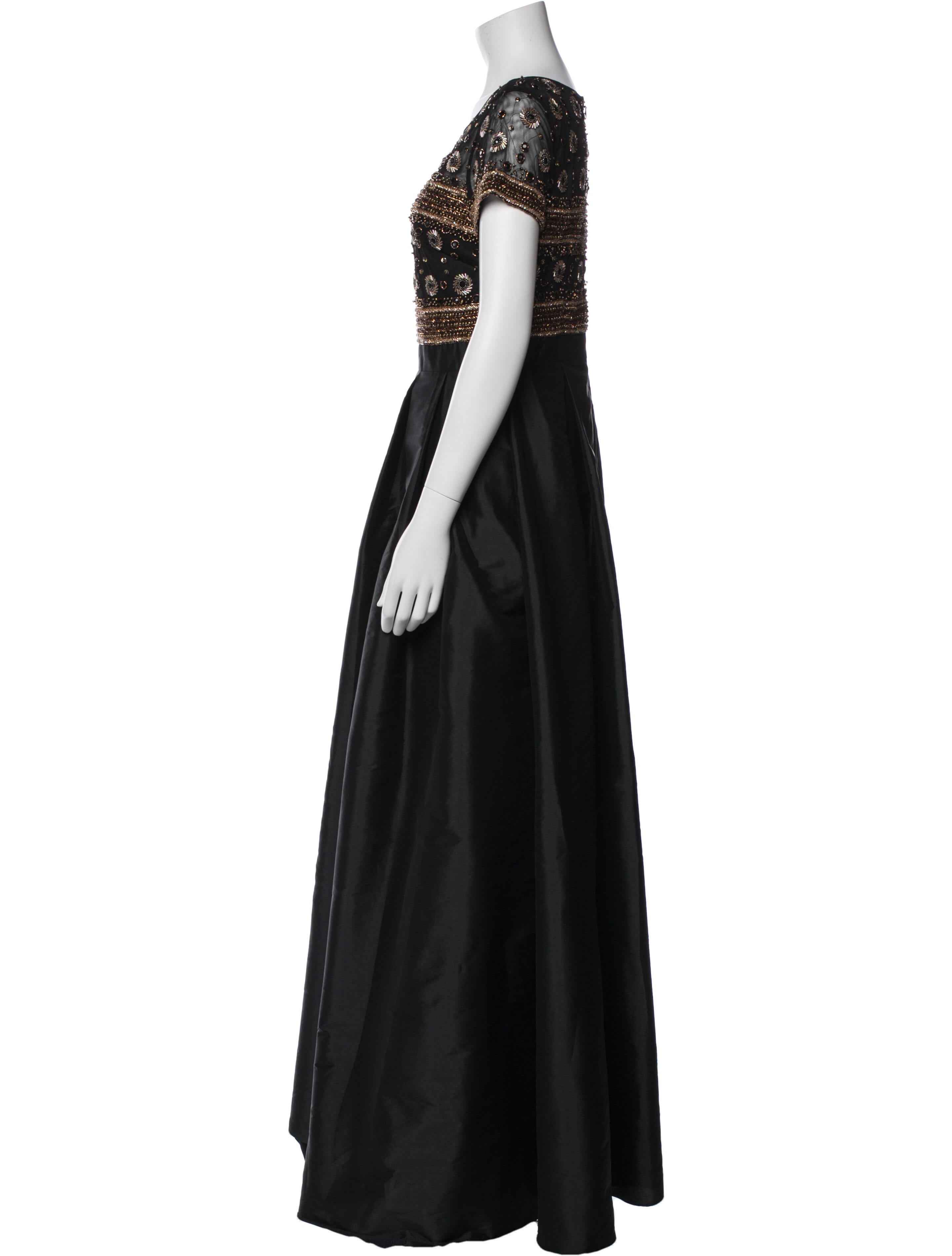 Aidan Mattox Scoop Neck Long Dress