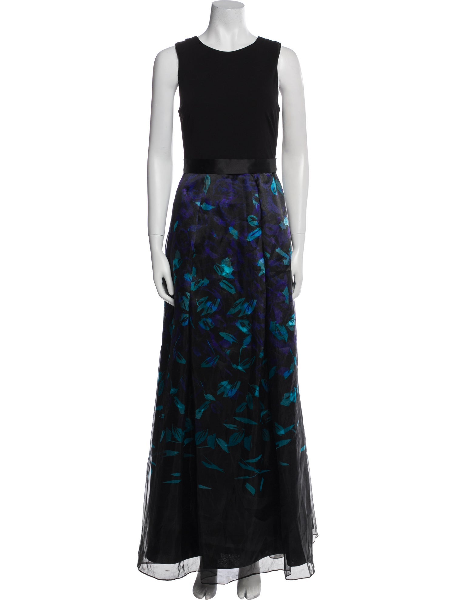 Aidan Mattox Floral Print Long Dress