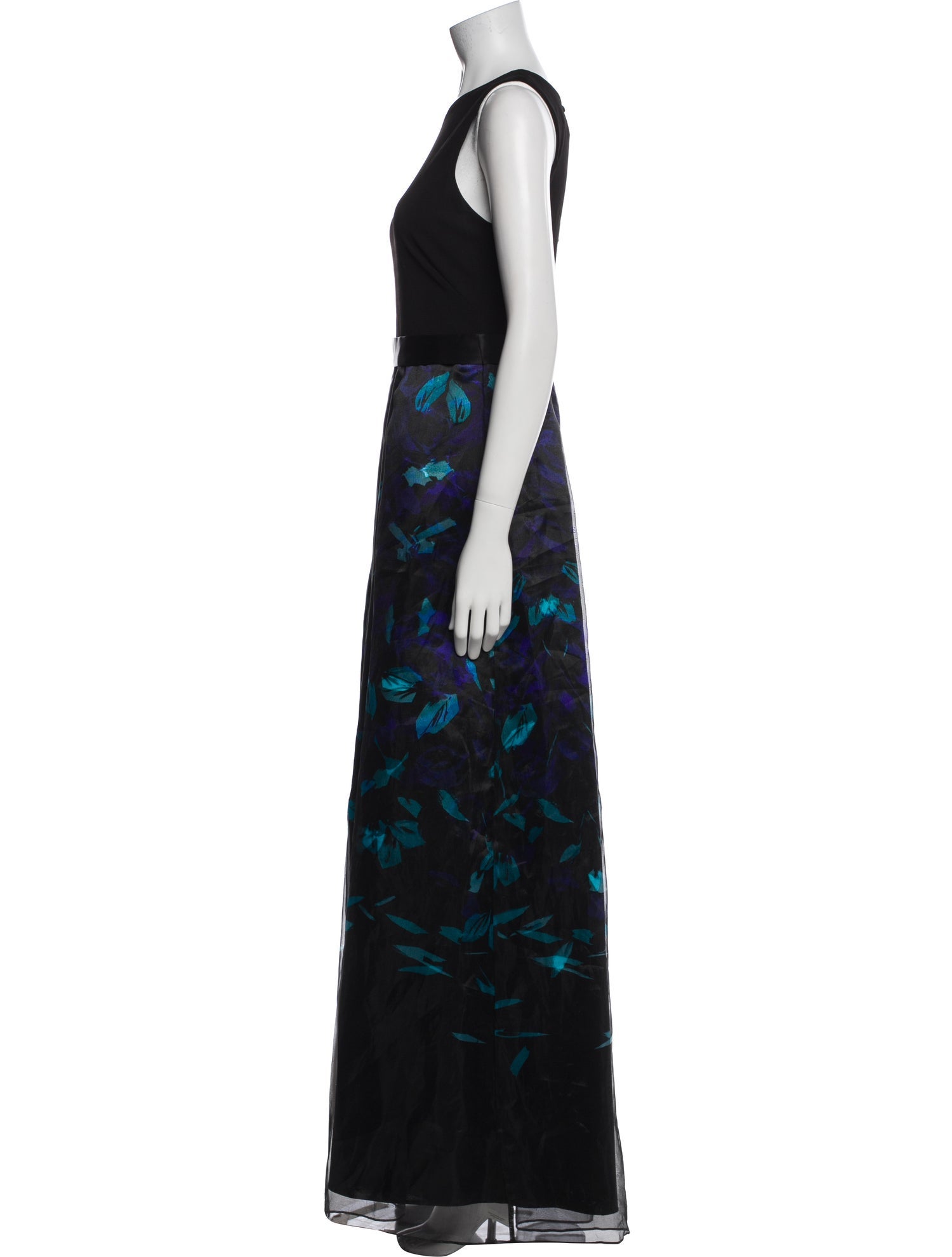 Aidan Mattox Floral Print Long Dress