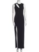 Aidan Mattox Crew Neck Long Dress