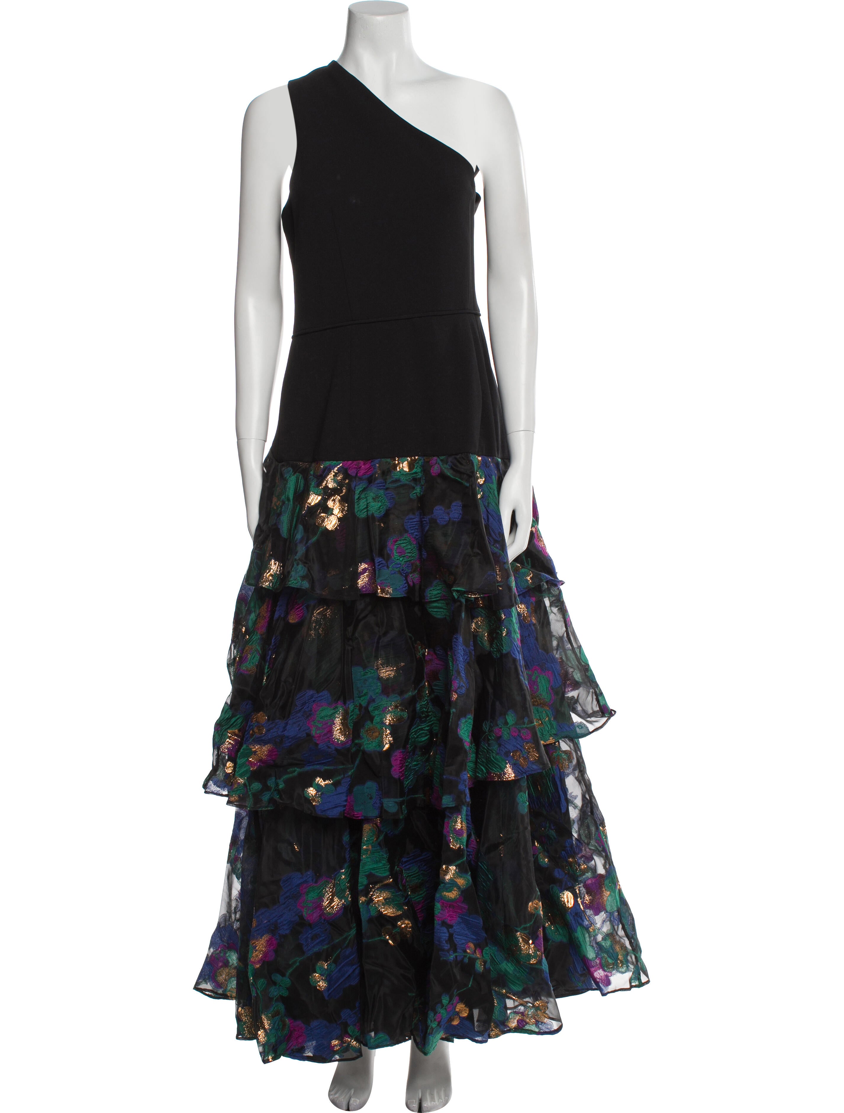 Aidan Mattox Floral Print Long Dress