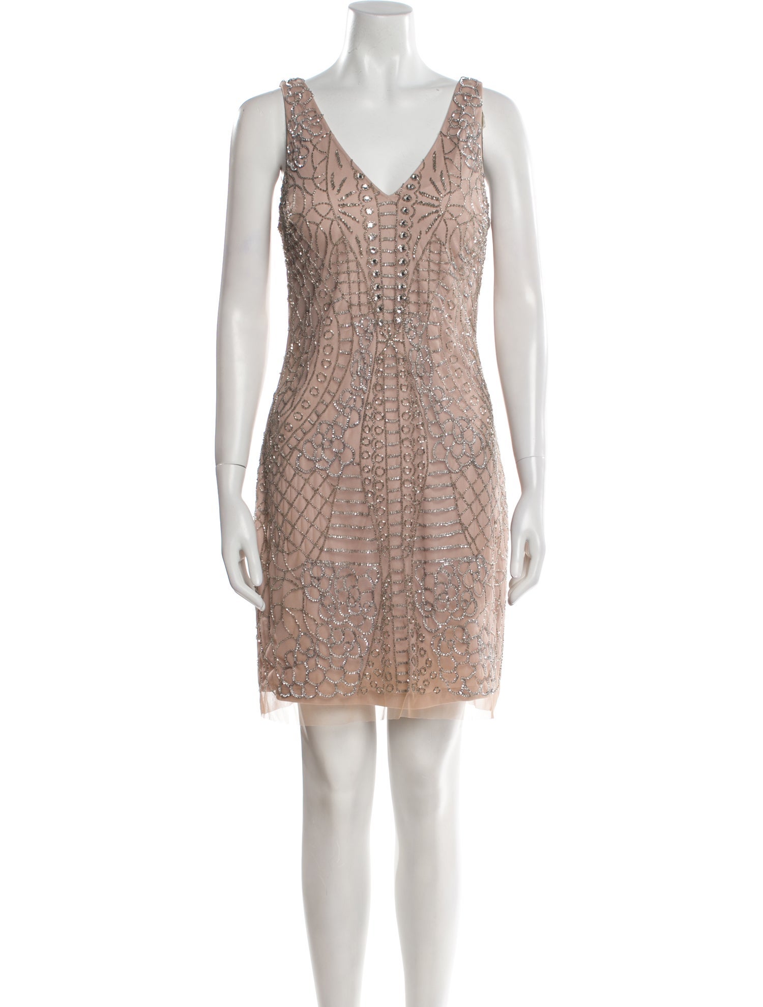 Aidan Mattox V-Neck Mini Dress