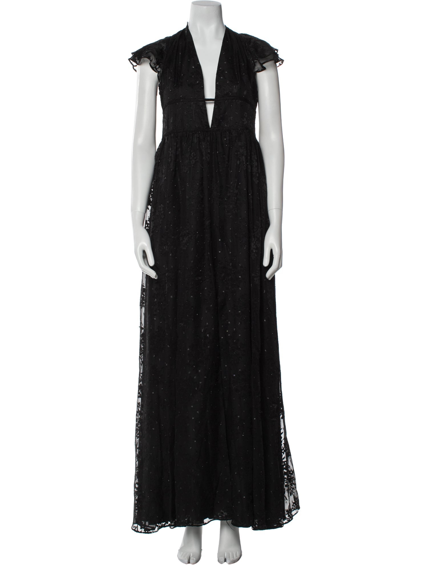 Aidan Mattox V-Neck Long Dress