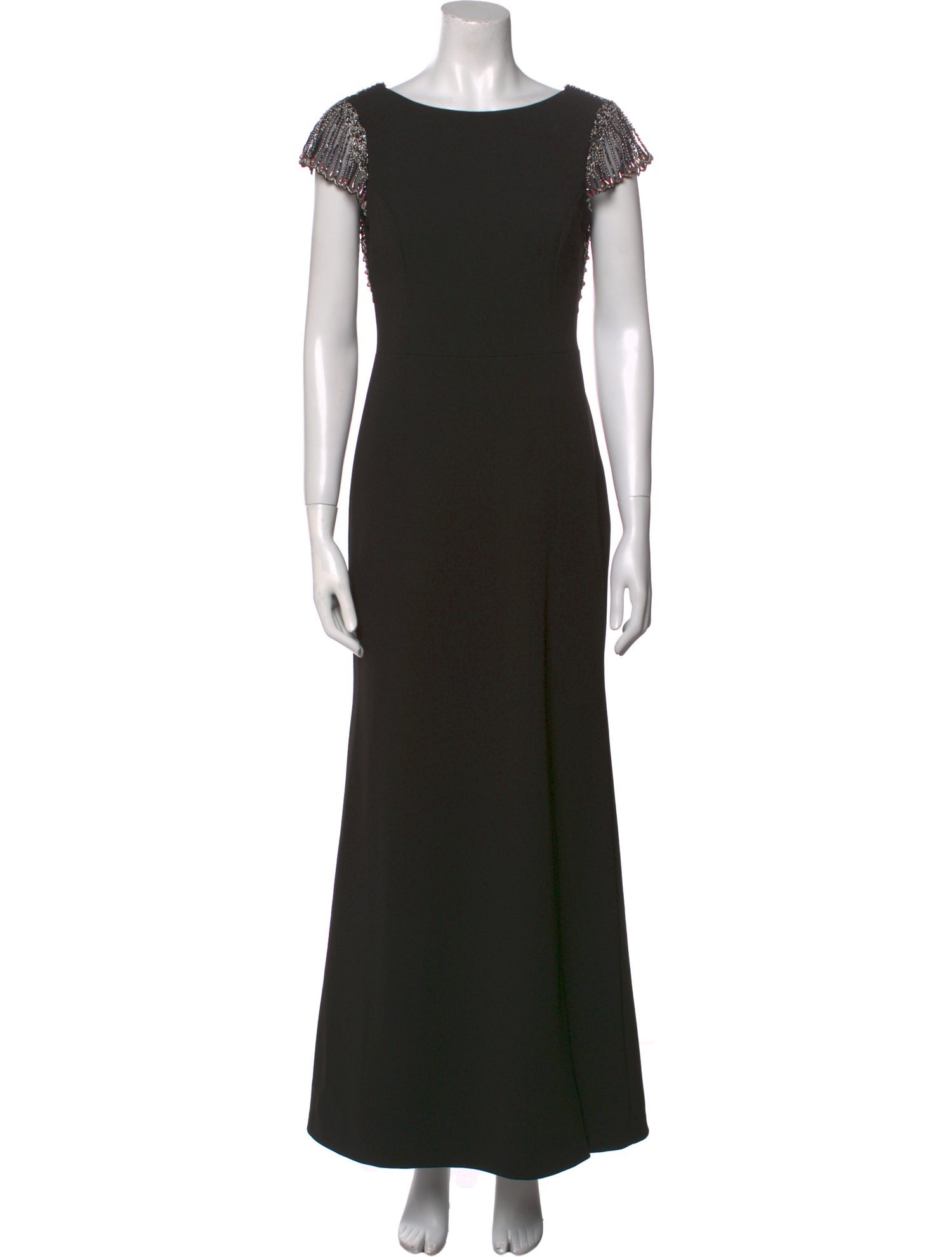 Aidan Mattox Bateau Neckline Long Dress