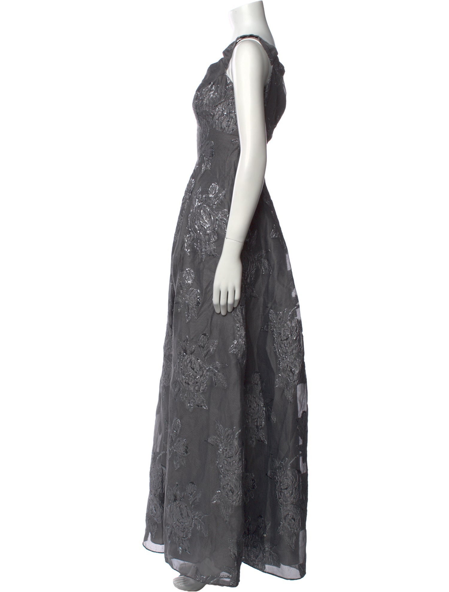 Aidan Mattox Printed Long Dress