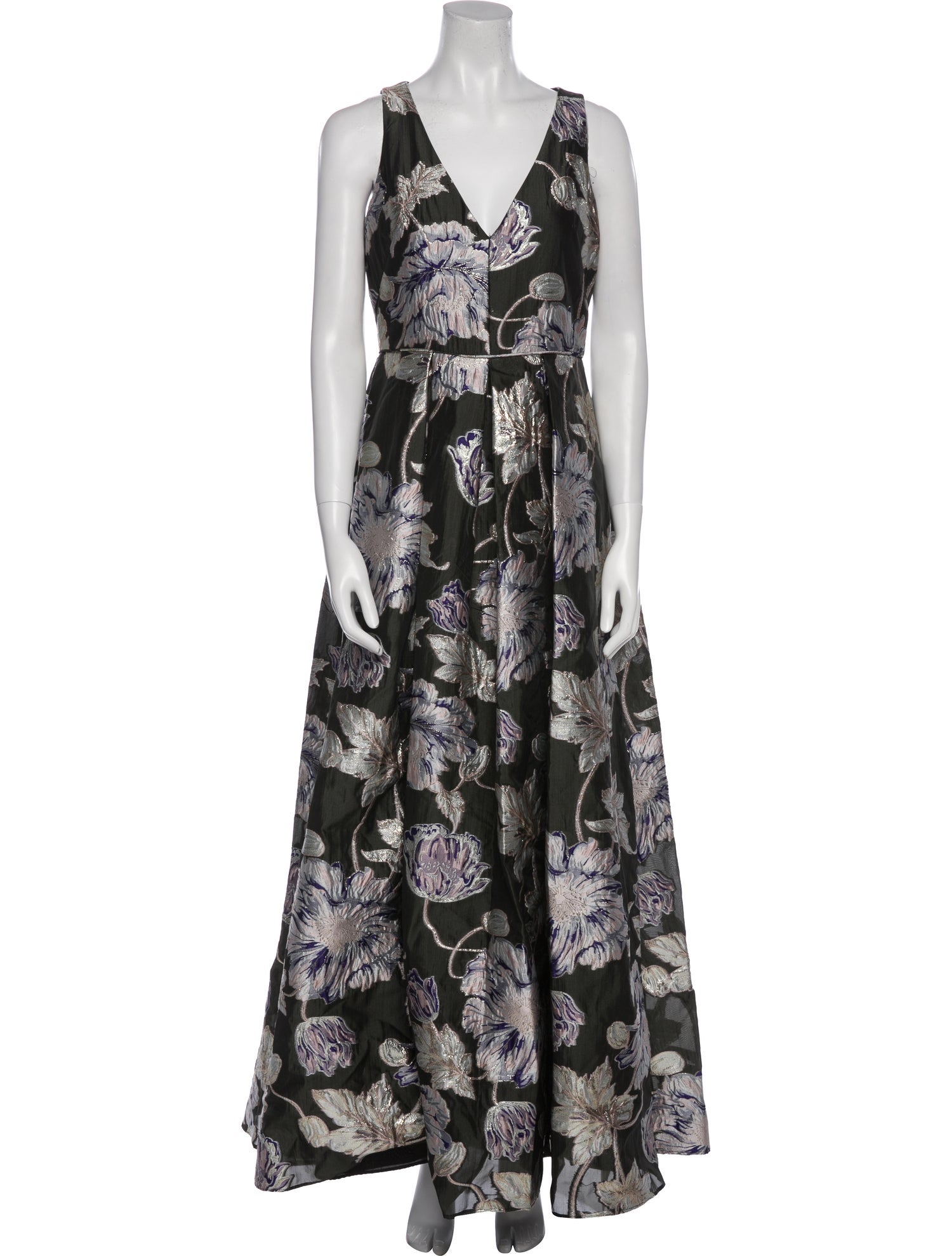 Aidan Mattox Floral Print Long Dress