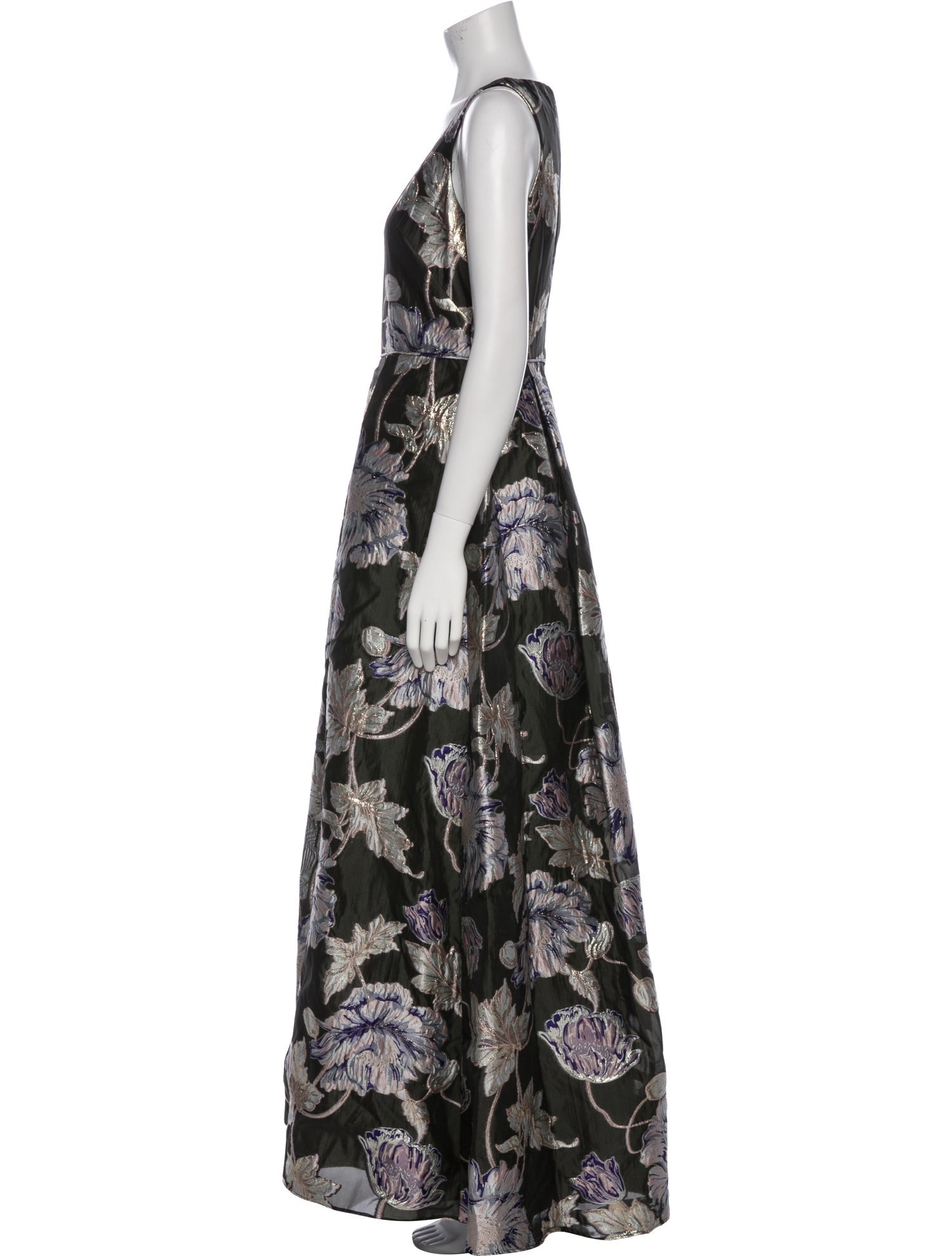 Aidan Mattox Floral Print Long Dress