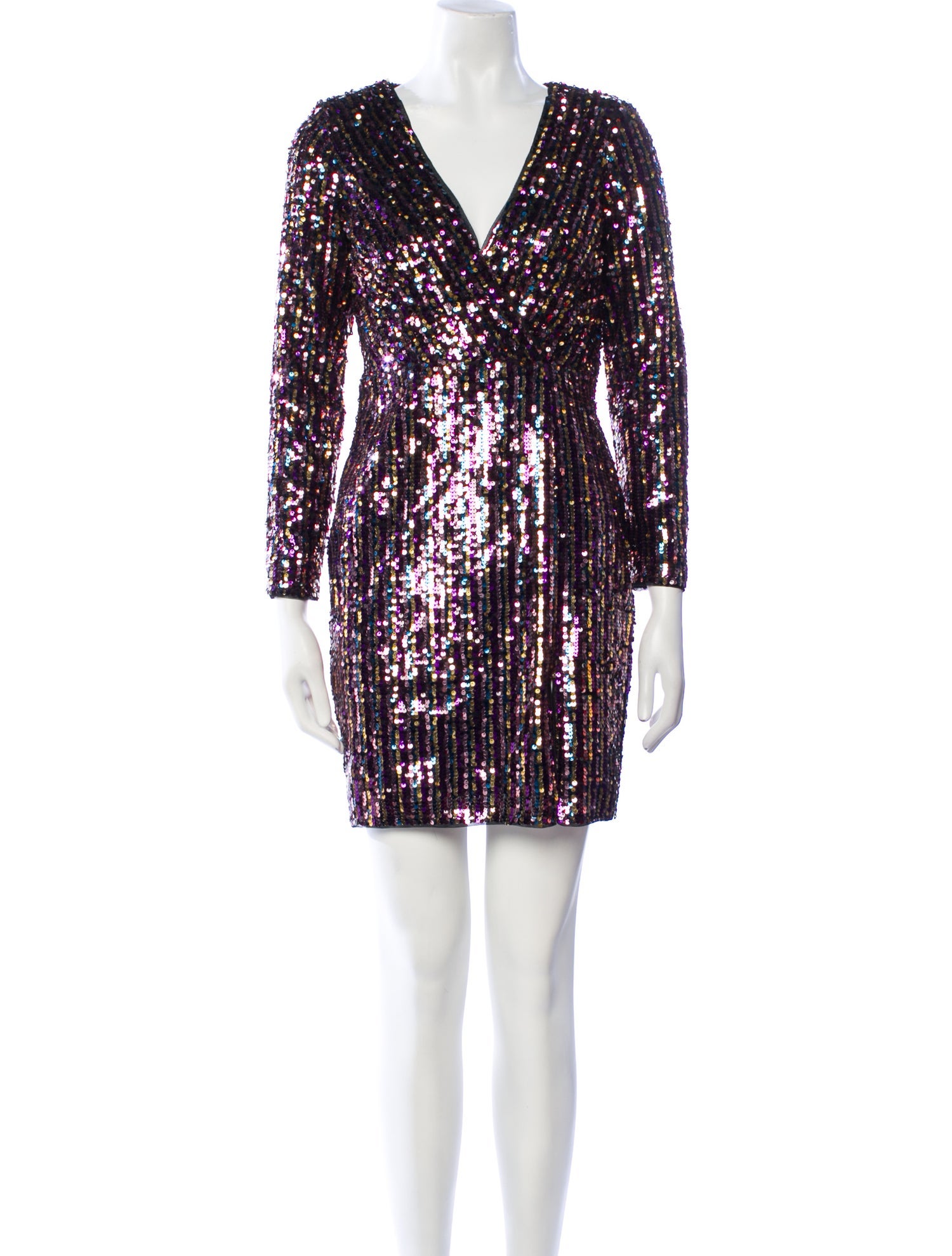 Aidan Mattox V-Neck Mini Dress