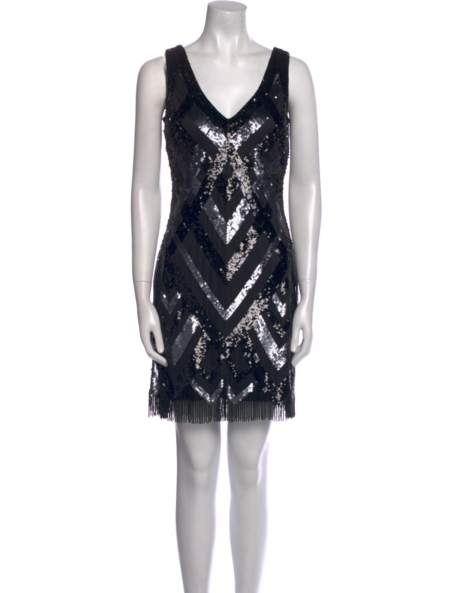 Aidan Mattox V-Neck Mini Dress