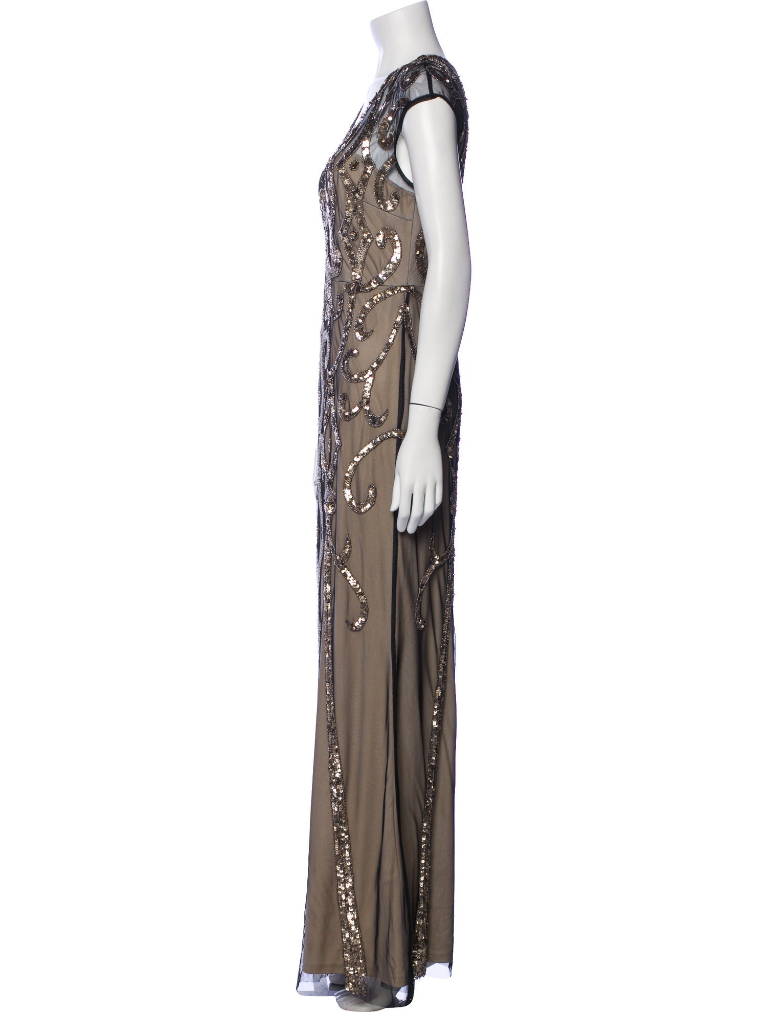 Aidan Mattox V-Neck Long Dress