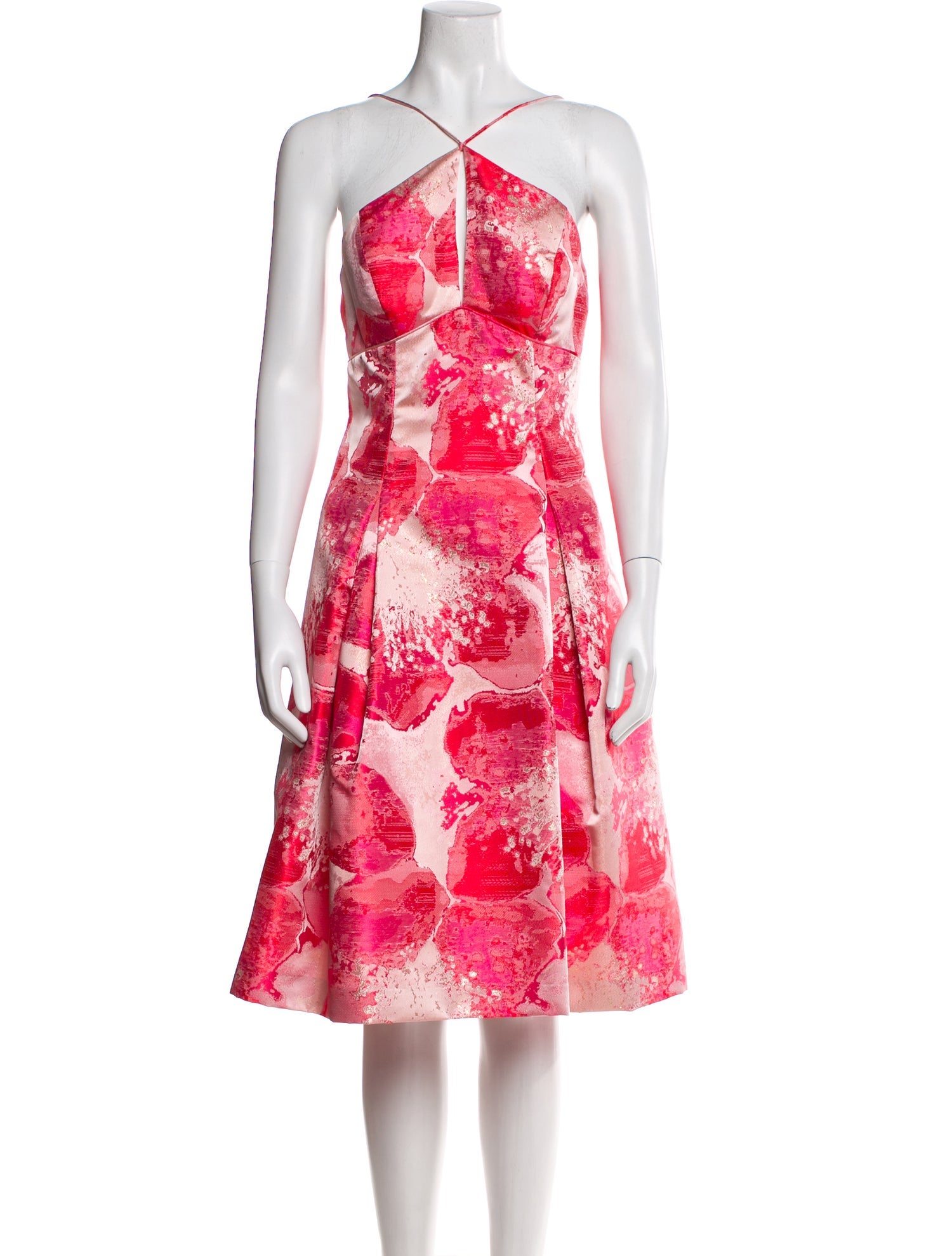 Aidan Mattox Floral Print Midi Length Dress