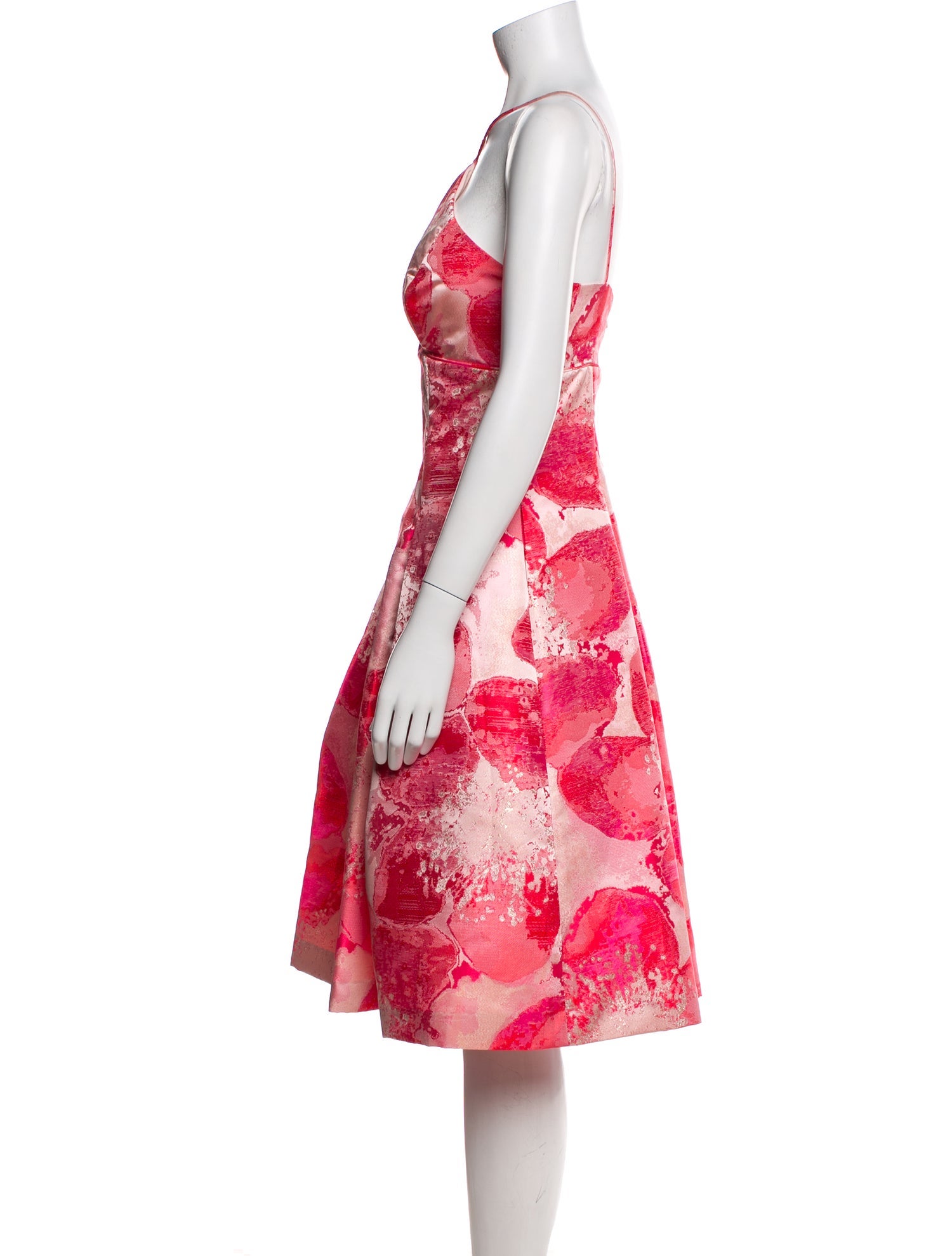 Aidan Mattox Floral Print Midi Length Dress
