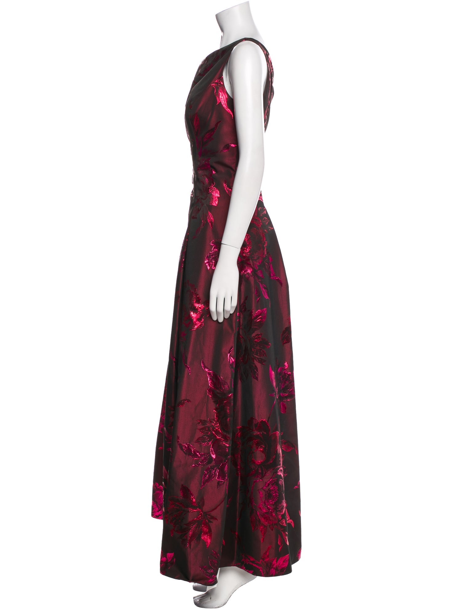 Aidan Mattox Floral Print Long Dress