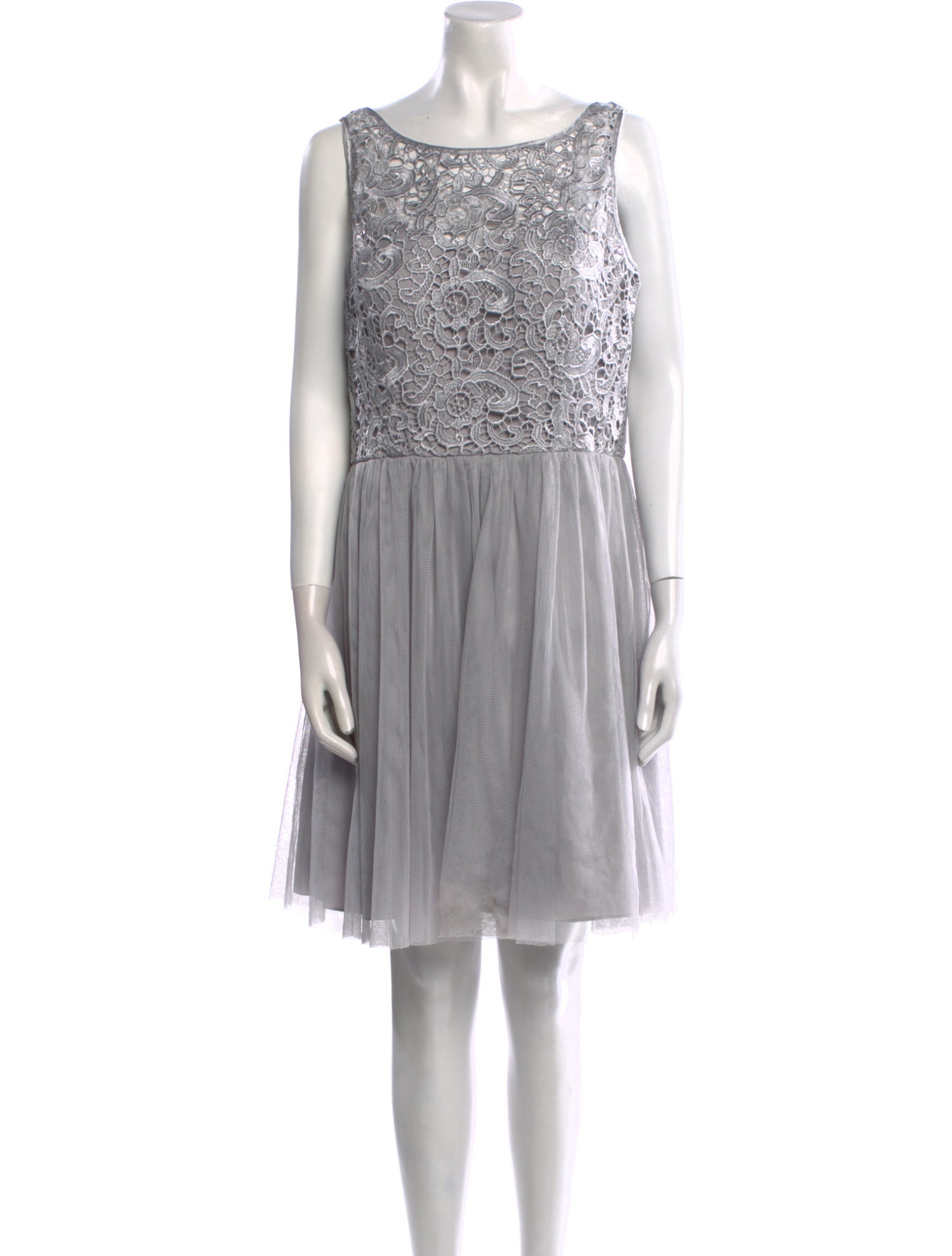 Aidan Mattox Bateau Neckline Mini Dress