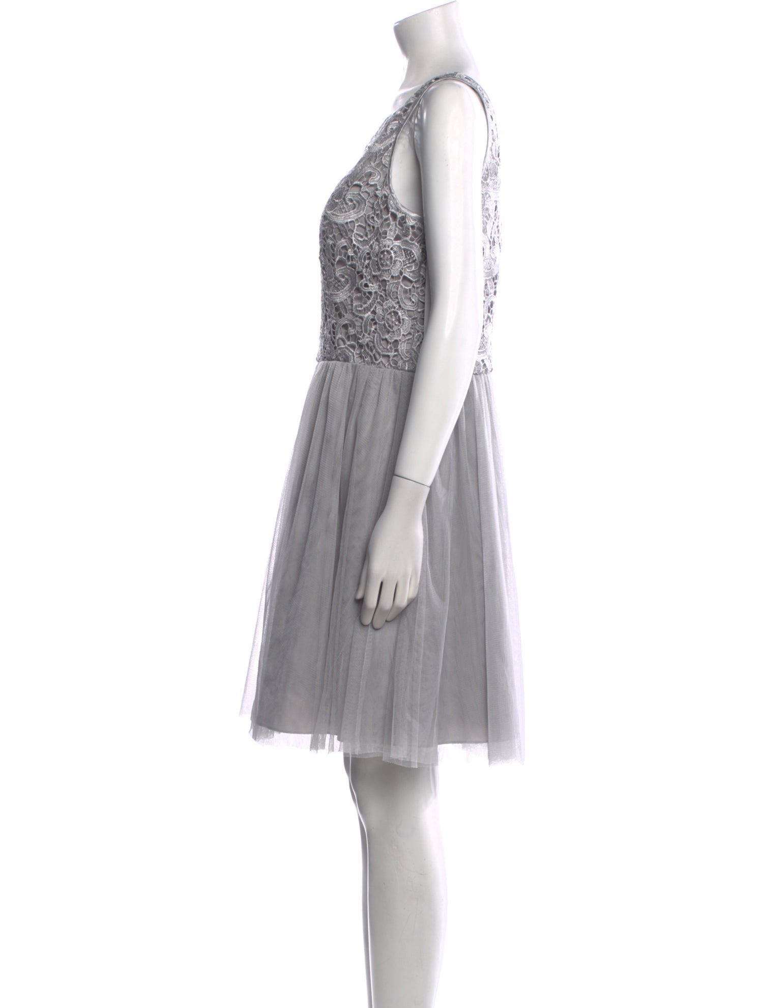 Aidan Mattox Bateau Neckline Mini Dress