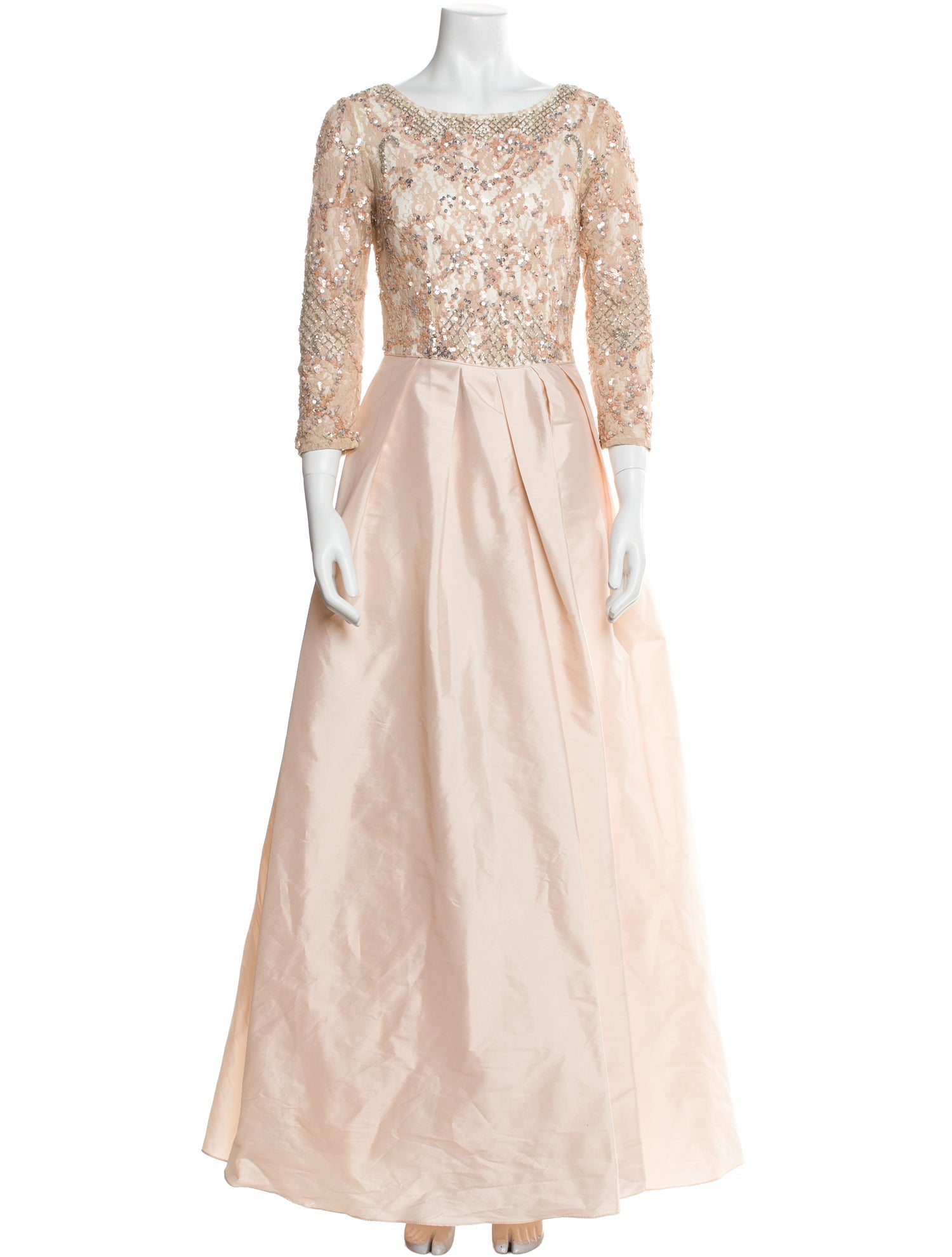 Aidan Mattox Bateau Neckline Long Dress