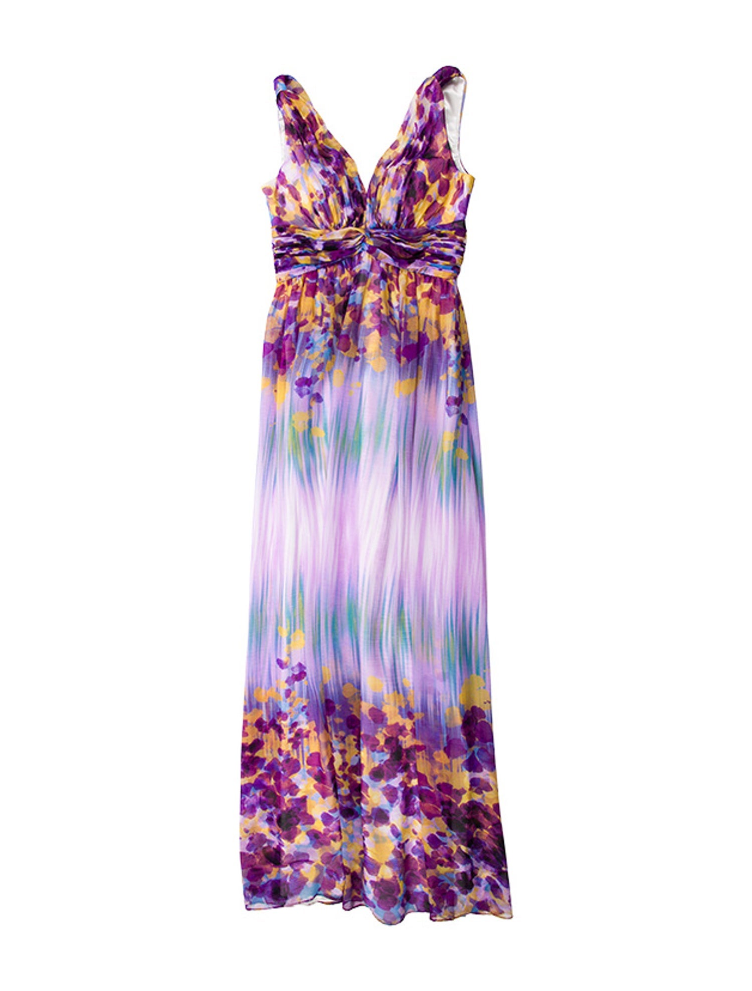 Aidan Mattox Tie-Dye Print Long Dress