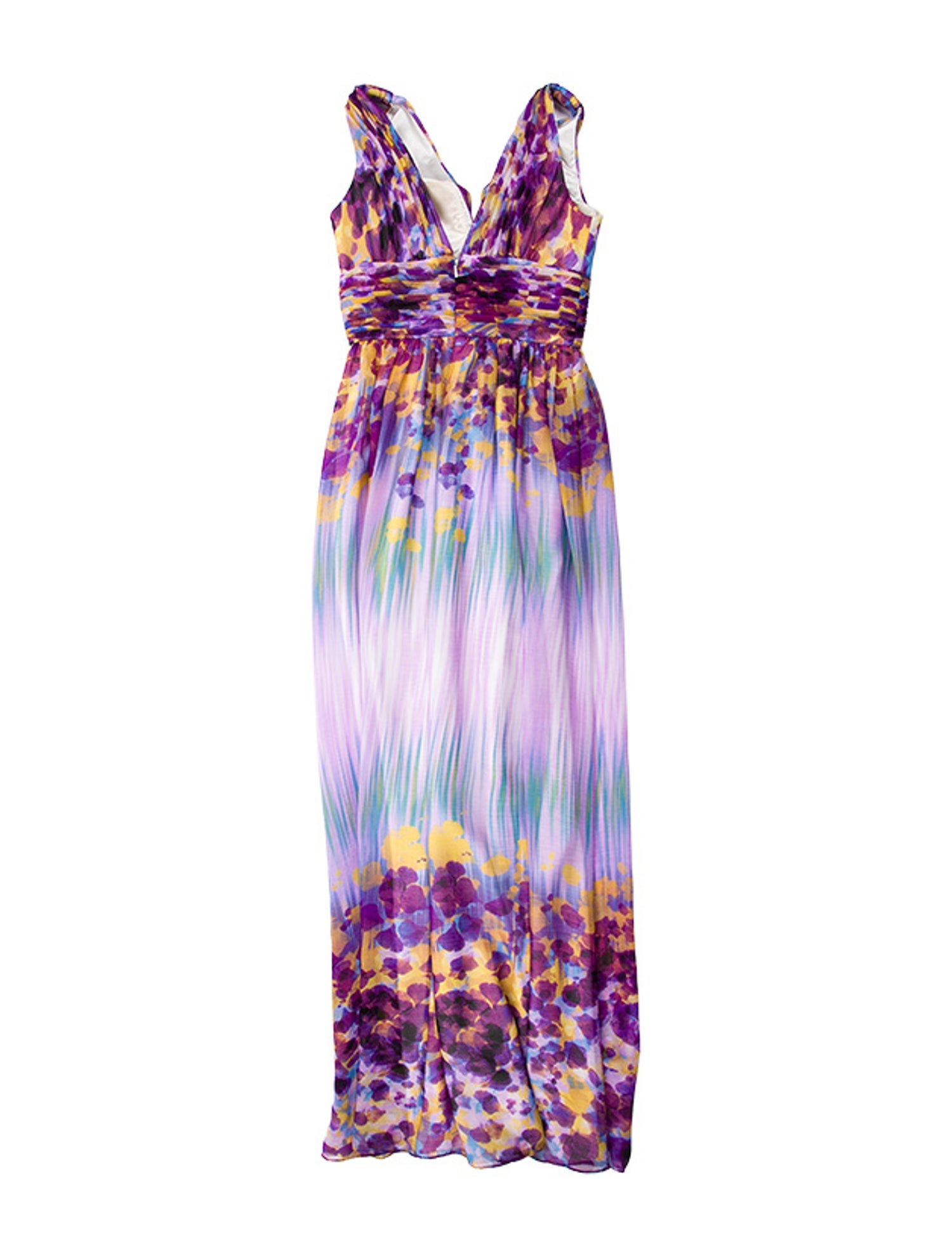Aidan Mattox Tie-Dye Print Long Dress