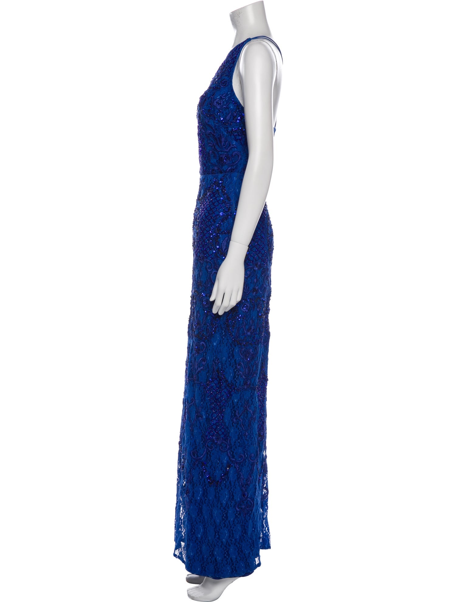 Aidan Mattox Lace Pattern Long Dress