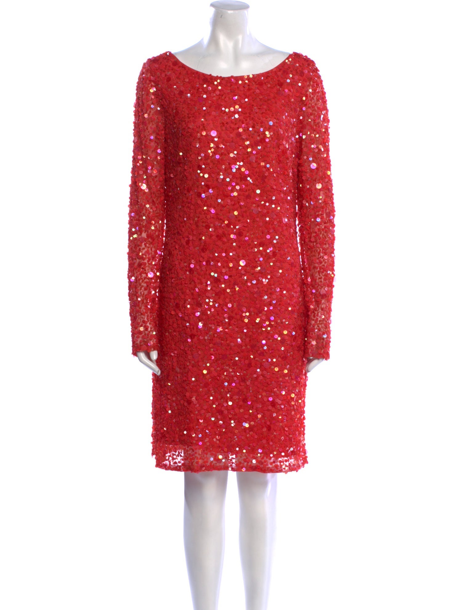 Aidan Mattox Bateau Neckline Mini Dress