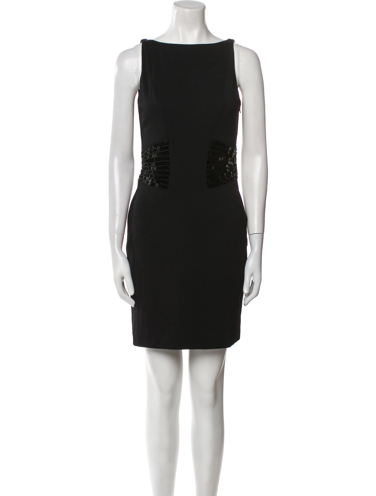 Aidan Mattox Bateau Neckline Mini Dress