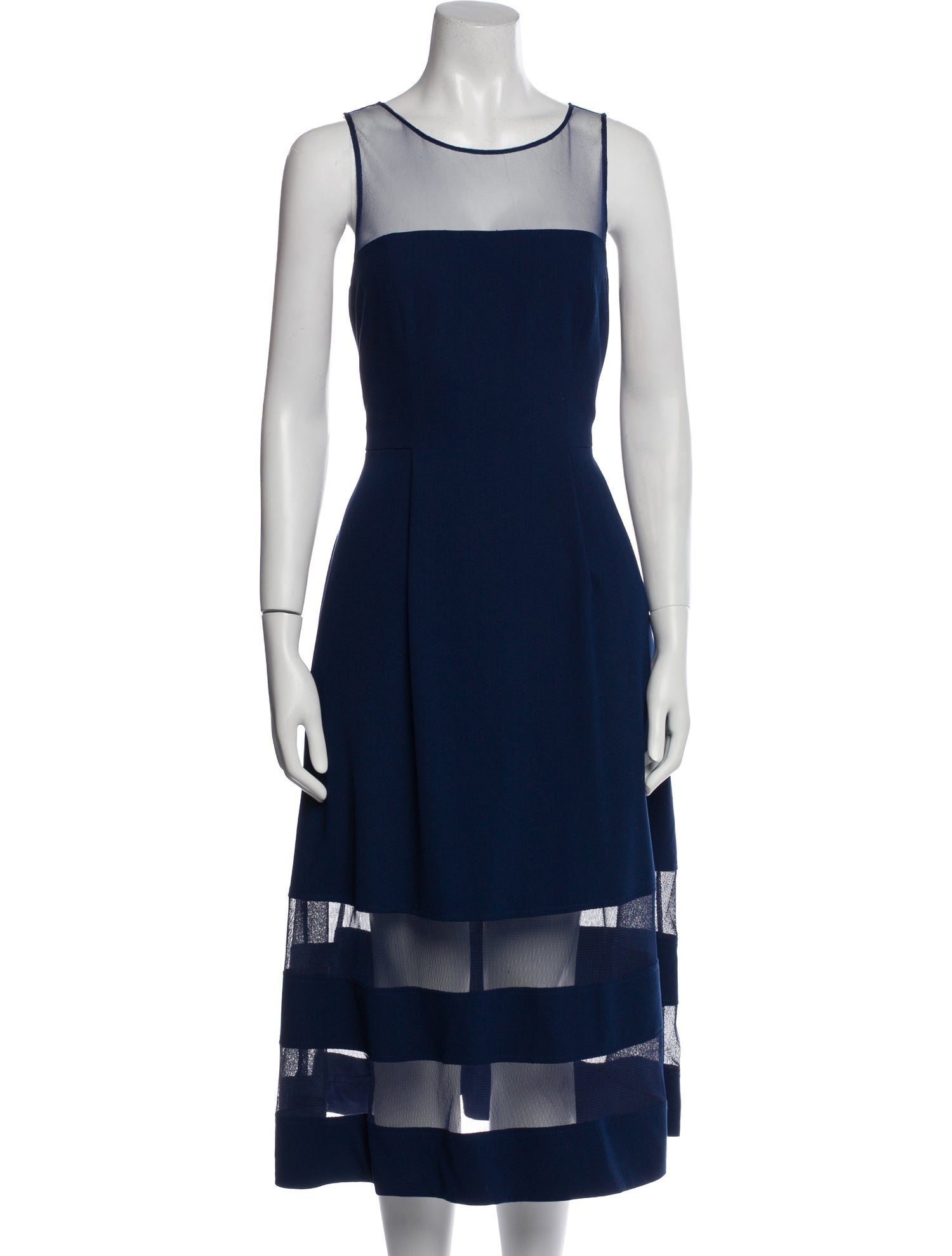 Aidan Mattox Crew Neck Midi Length Dress