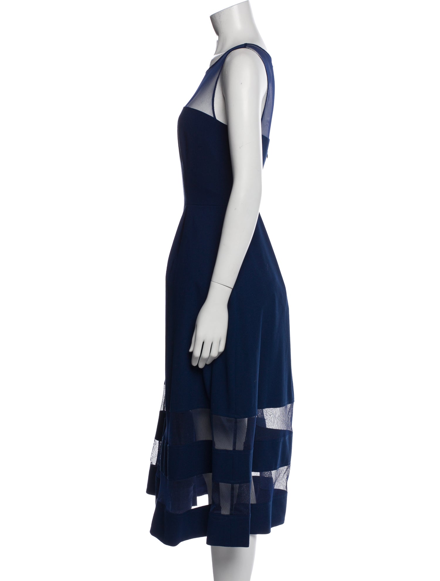 Aidan Mattox Crew Neck Midi Length Dress