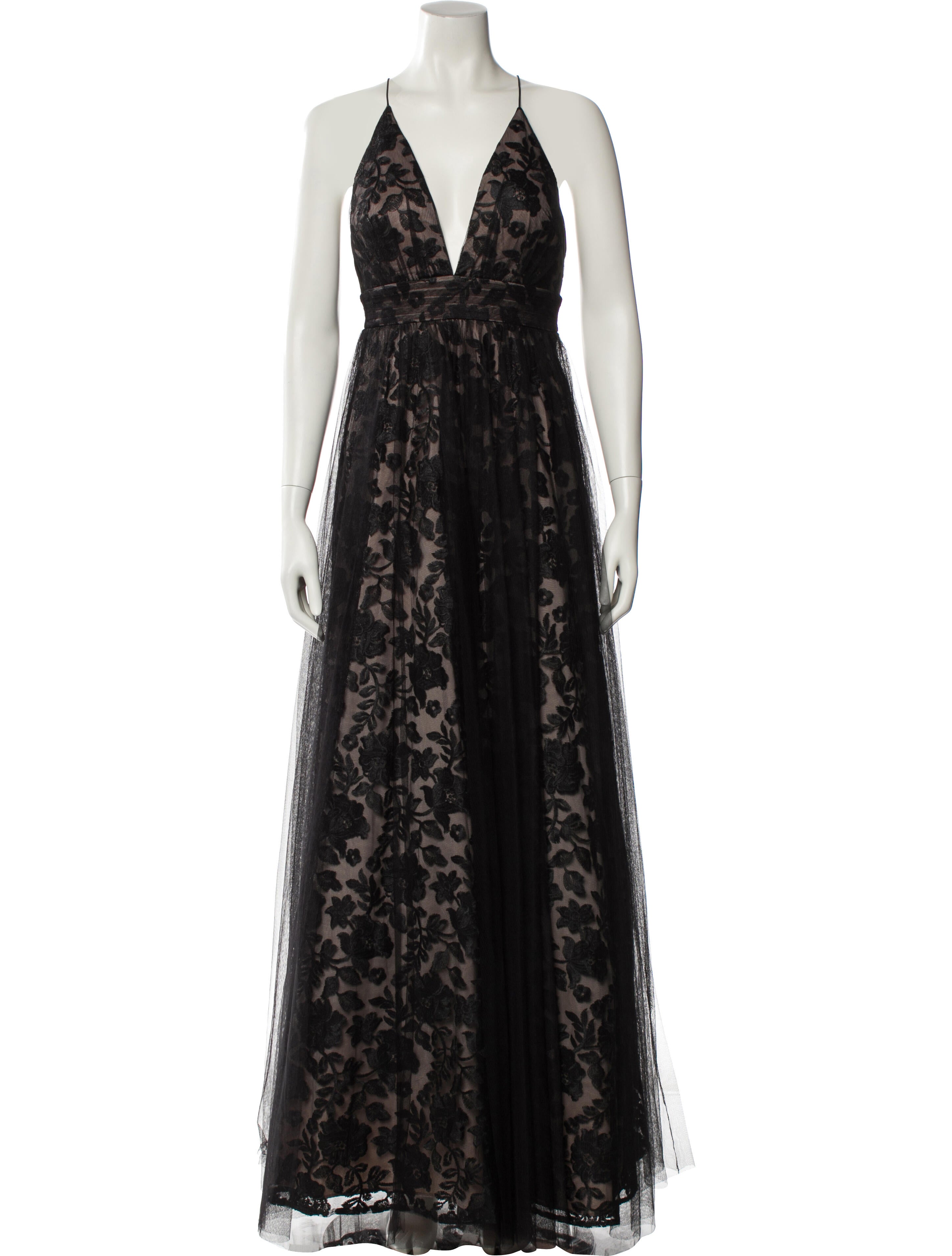 Aidan Mattox Lace Pattern Long Dress