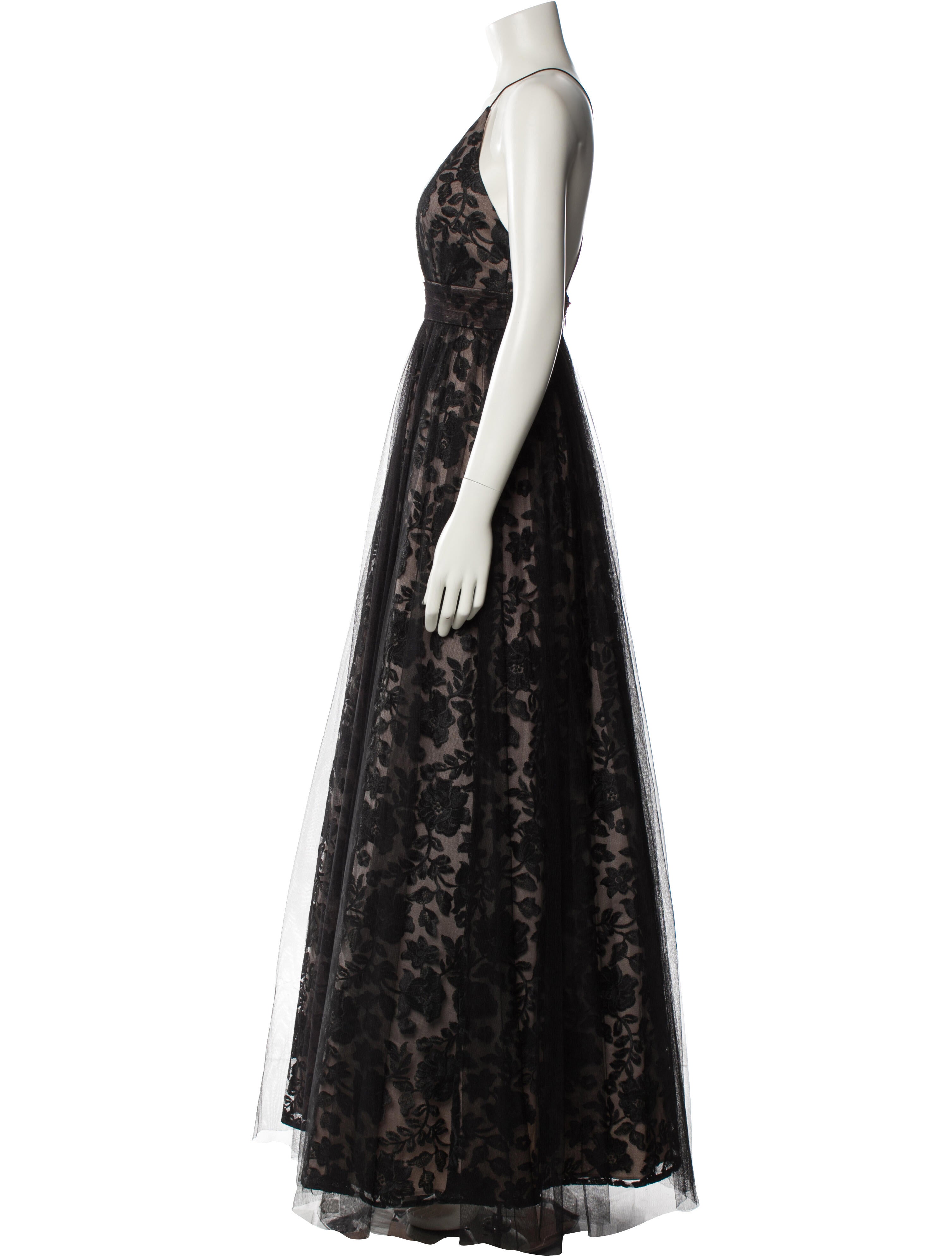 Aidan Mattox Lace Pattern Long Dress