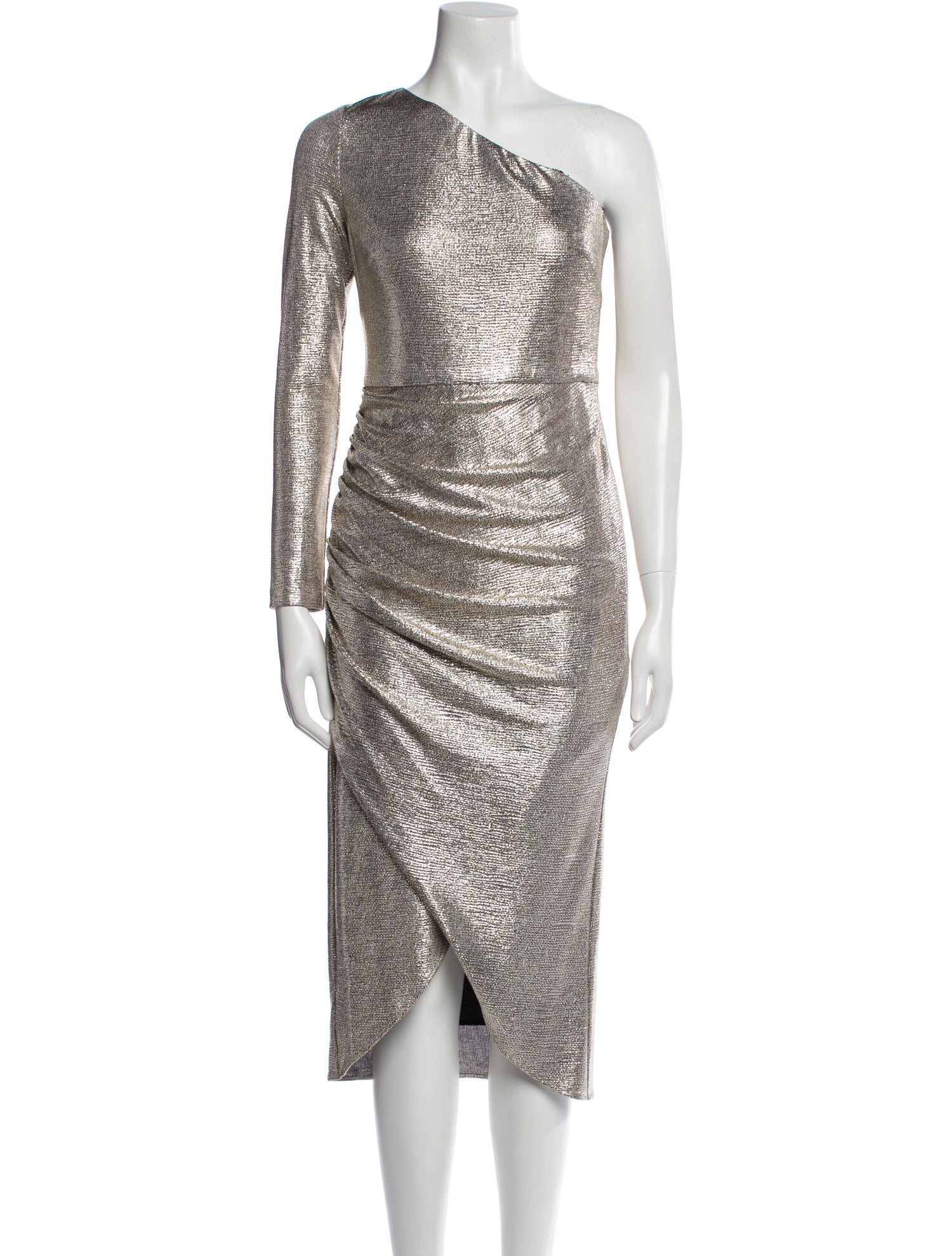 Aidan Mattox One-Shoulder Midi Length Dress