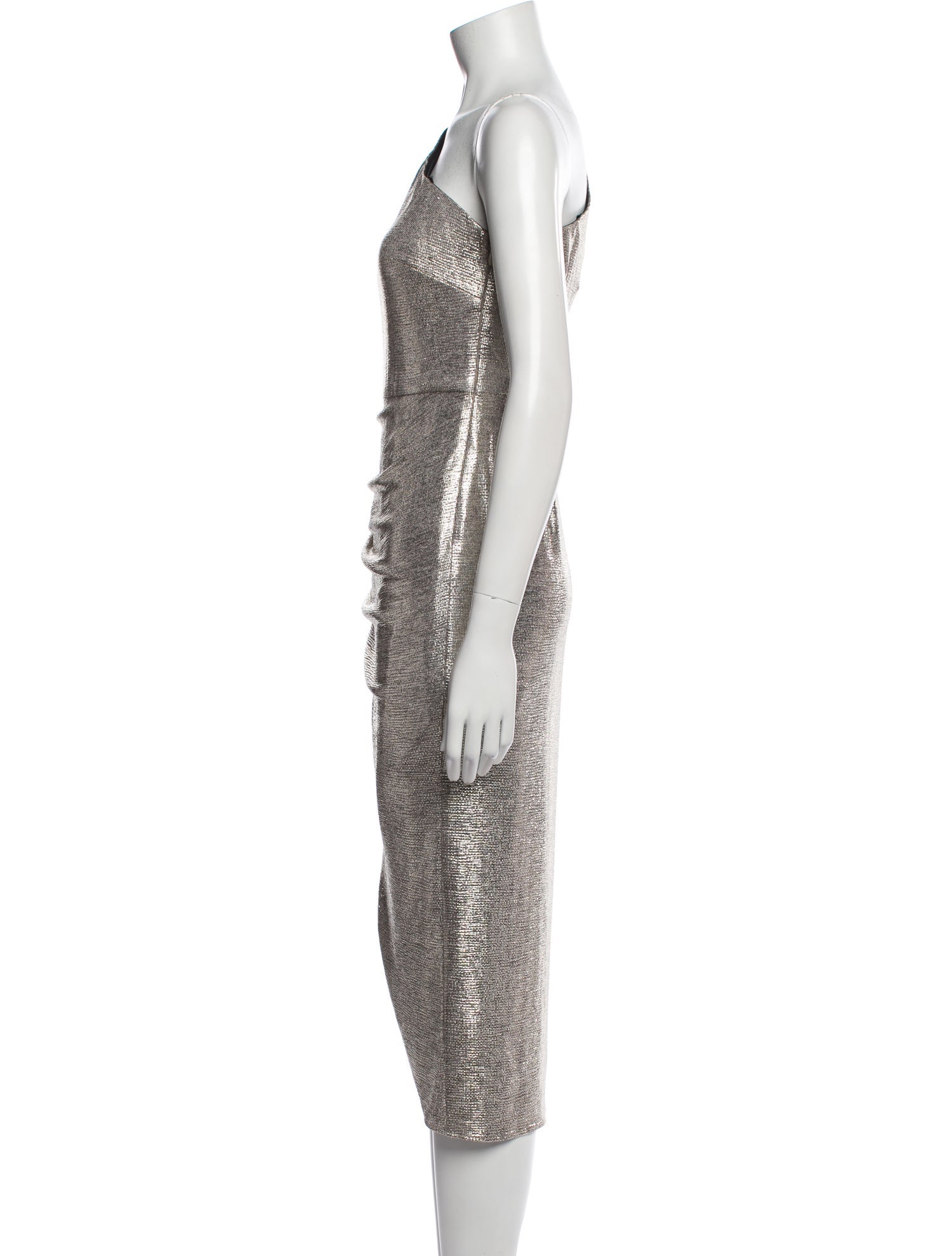 Aidan Mattox One-Shoulder Midi Length Dress