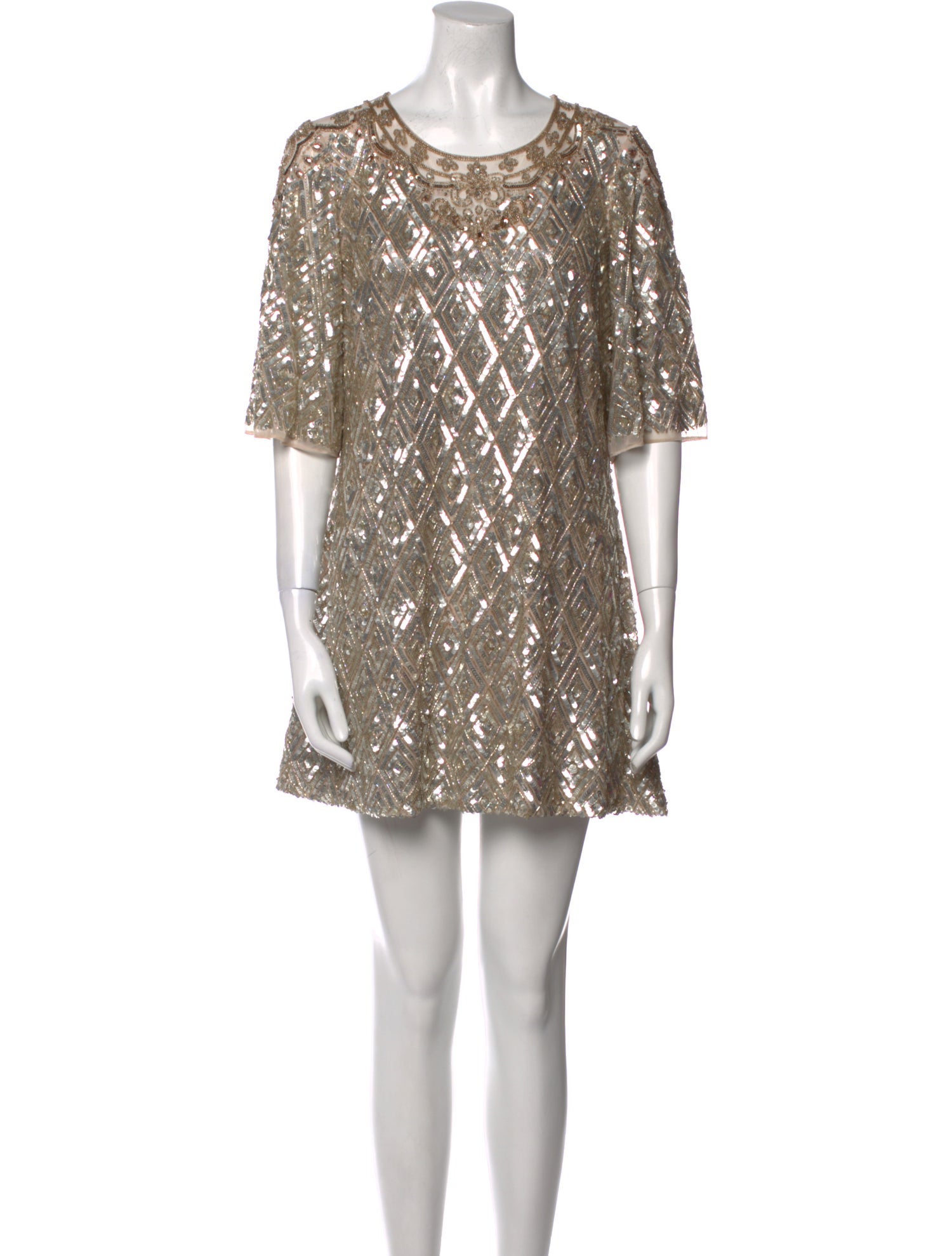 Aidan Mattox Scoop Neck Mini Dress