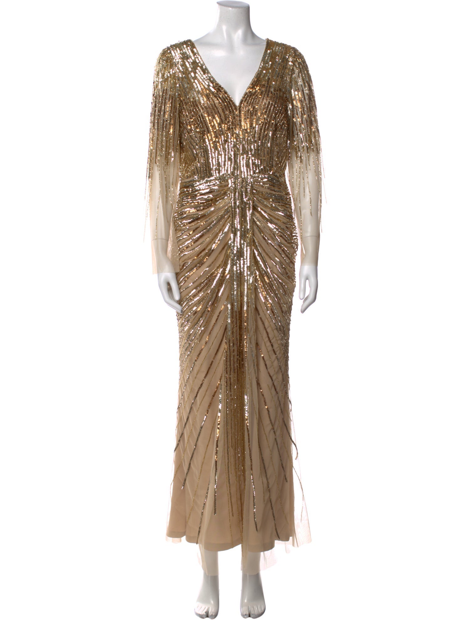 Aidan Mattox V-Neck Long Dress