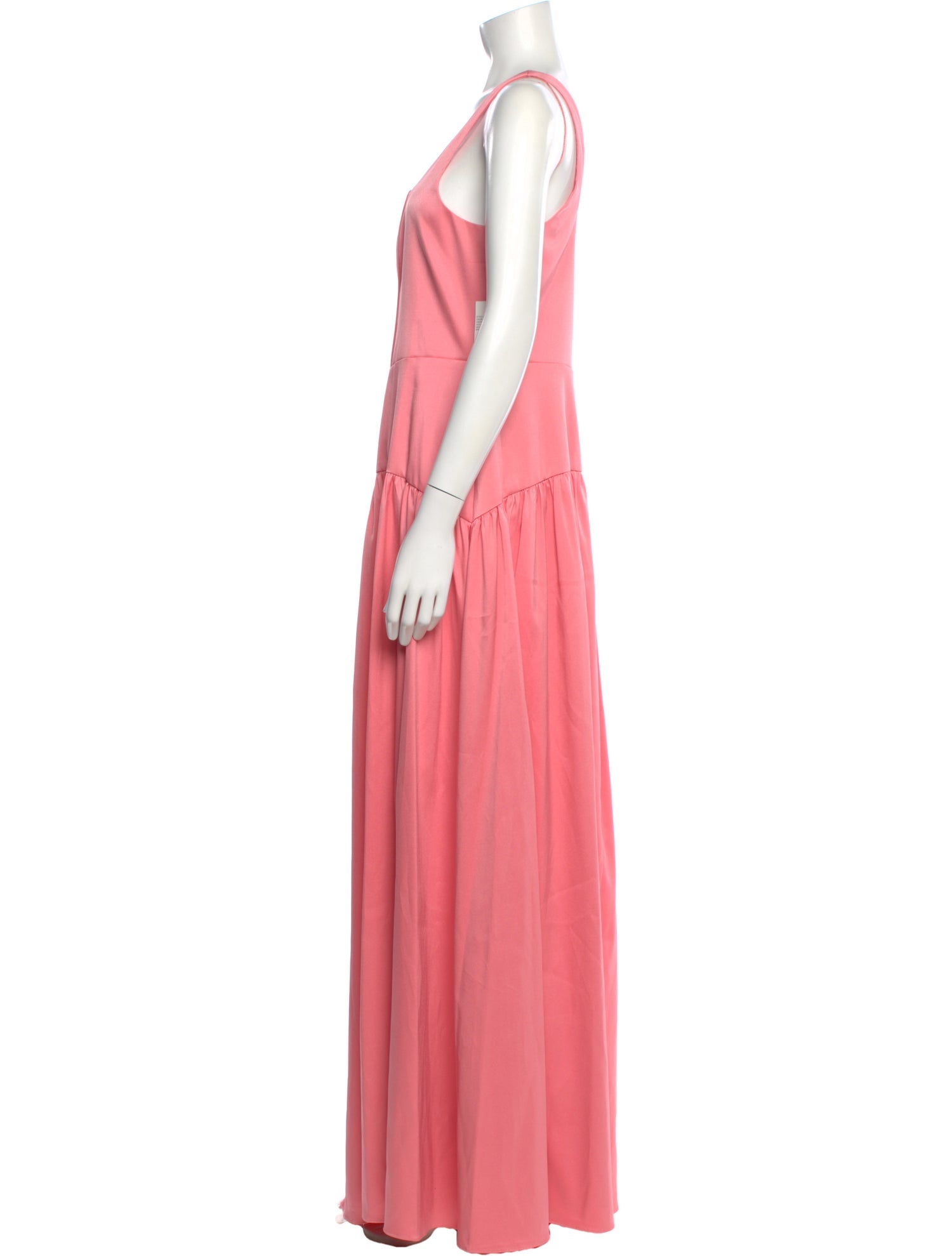 aidan mattox pink dress Aidan Mattox Adjustable Straps Gathered Bust Pink Metallic Maxi Dress 14