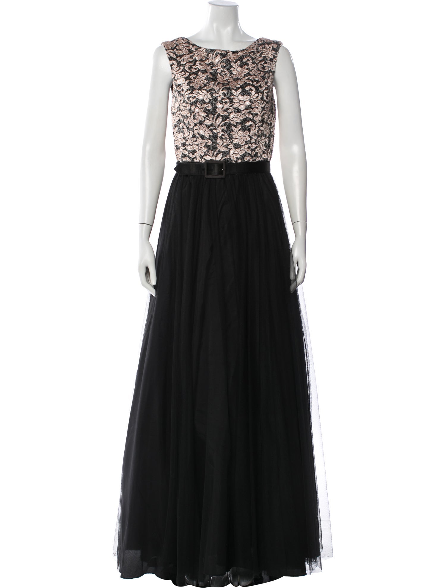 black lace prom dress high low Sheer Lace Top A-line High Slit Black Prom Dress with Long Sleeves