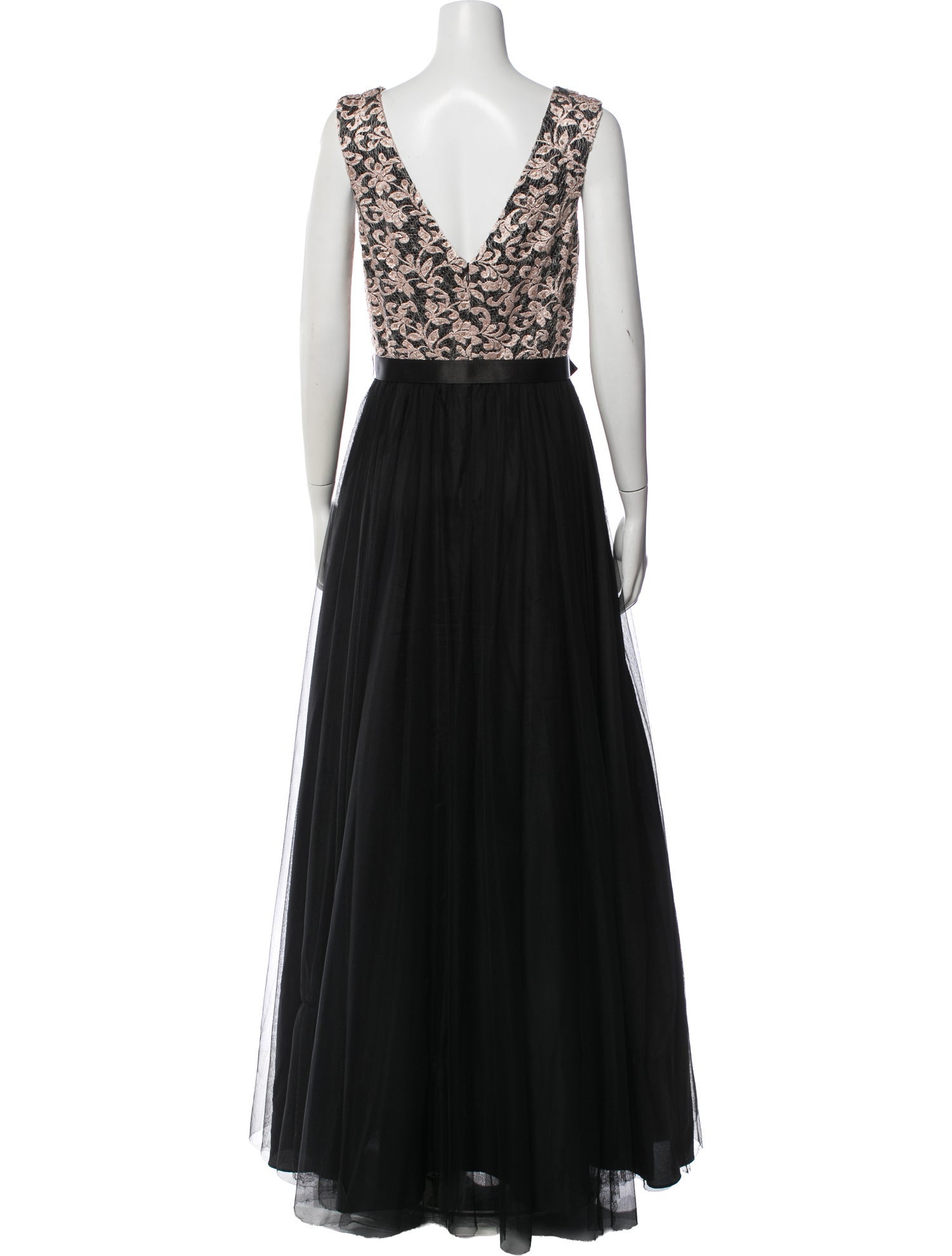 Aidan Mattox Lace Pattern Long Dress - Black Dresses, Clothing - WAIDA29289  | The RealReal