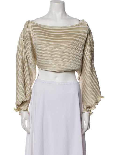 Aiifos Striped Off-The-Shoulder Crop Top