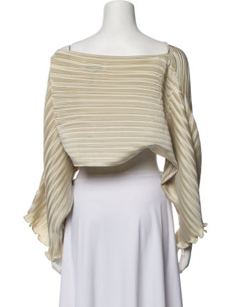 Aiifos Striped Off-The-Shoulder Crop Top