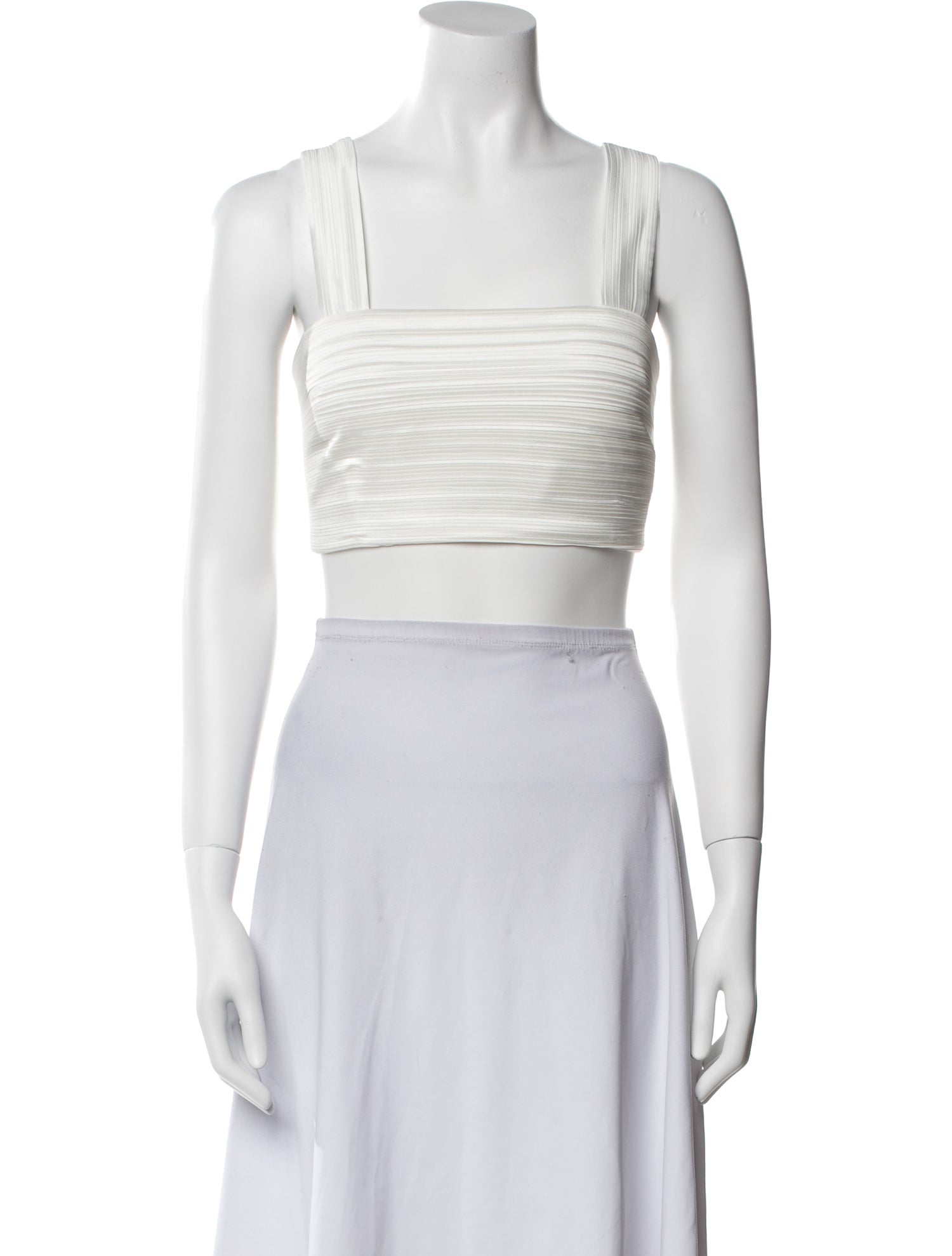 Aiifos Square Neckline Sleeveless Crop Top