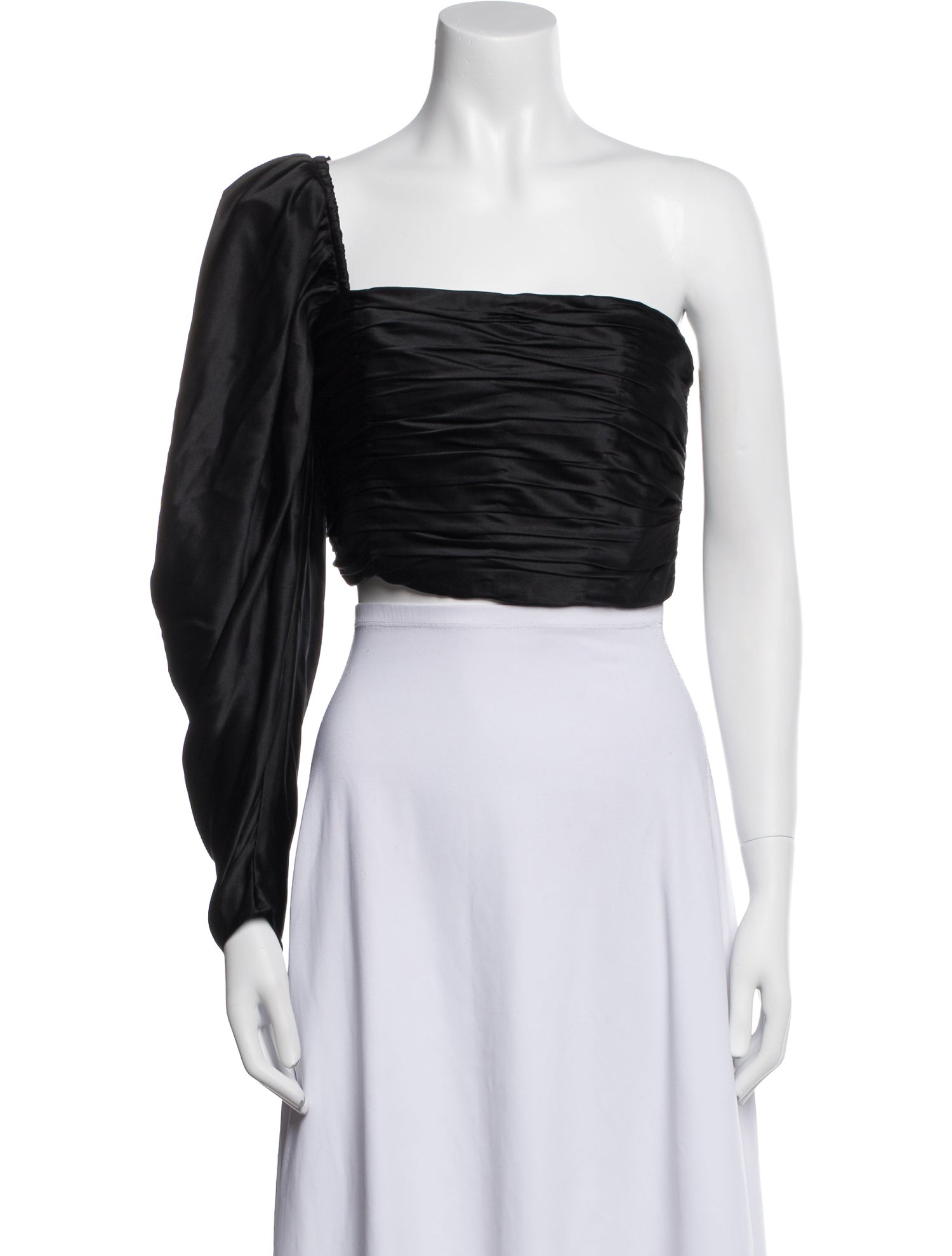 Aiifos Silk Square Neckline Crop Top