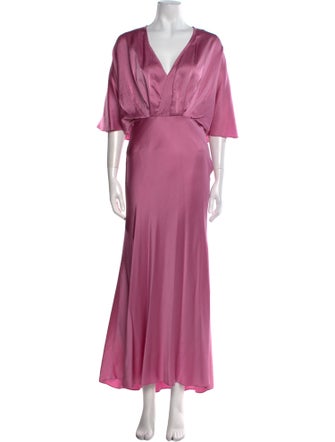 Aiifos Silk Long Dress