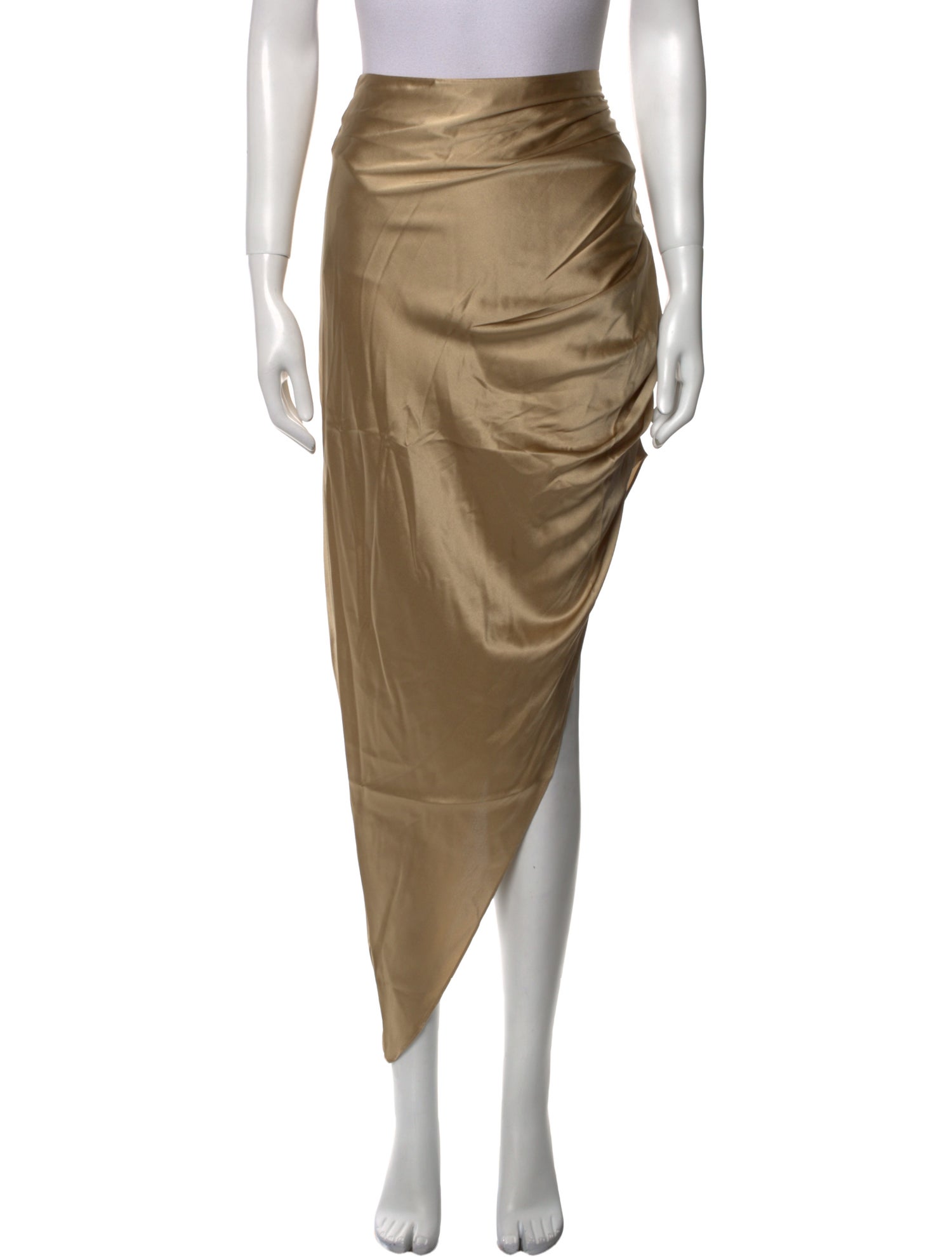Aiifos Silk Midi Length Skirt