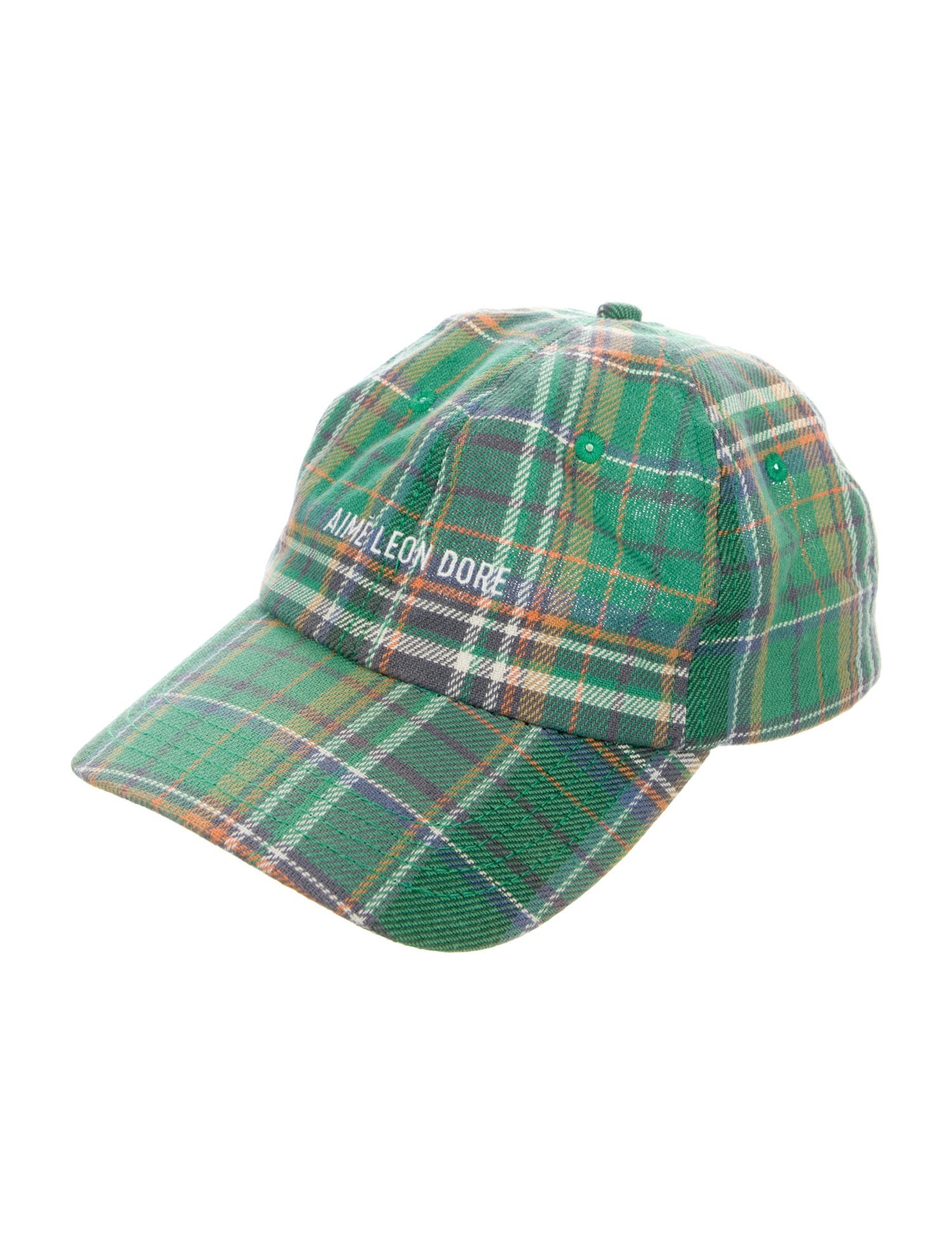 Aimé Leon Dore Plaid Embroidered Baseball Hat - Green Hats