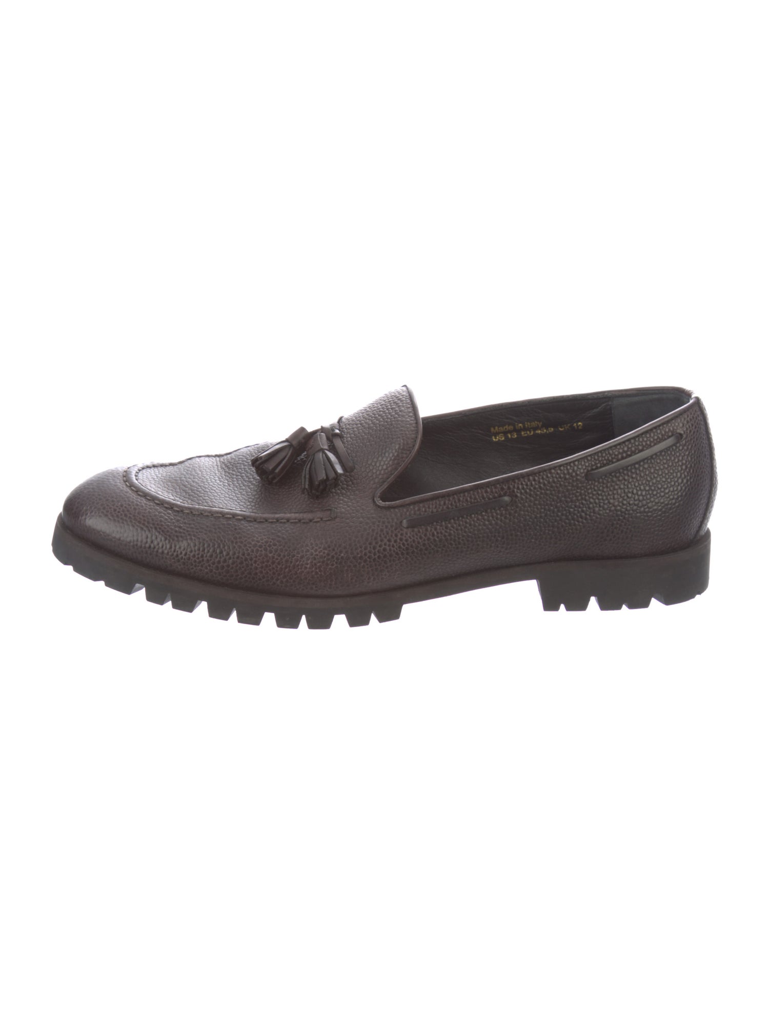 Aimé Leon Dore Leather Tassel Accents Dress Loafers - Brown 