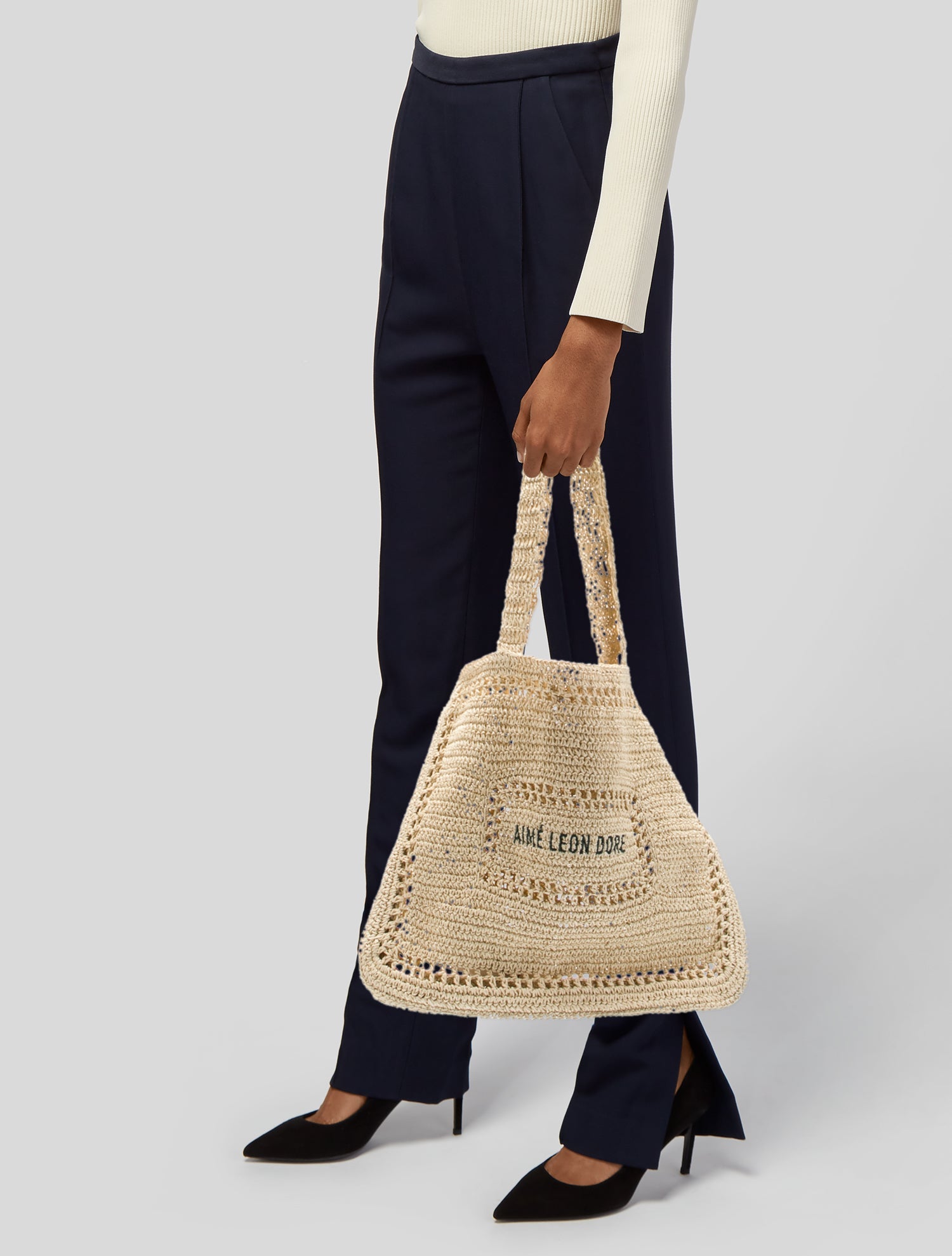 Aimé Leon Dore トートバッグ アイボリー　M Aime Leon Dore Crest Contrast Tote Bag Cream/Green - SS22