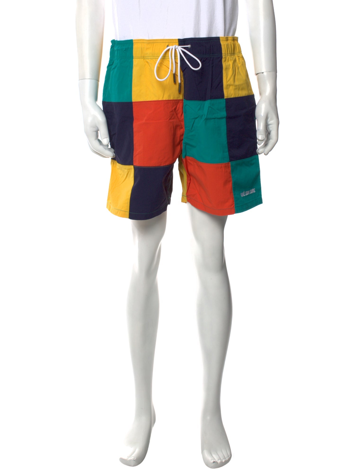 ウェア aime leon dore Aimé Leon Dore Colorblock Pattern Flat Front Shorts - Blue