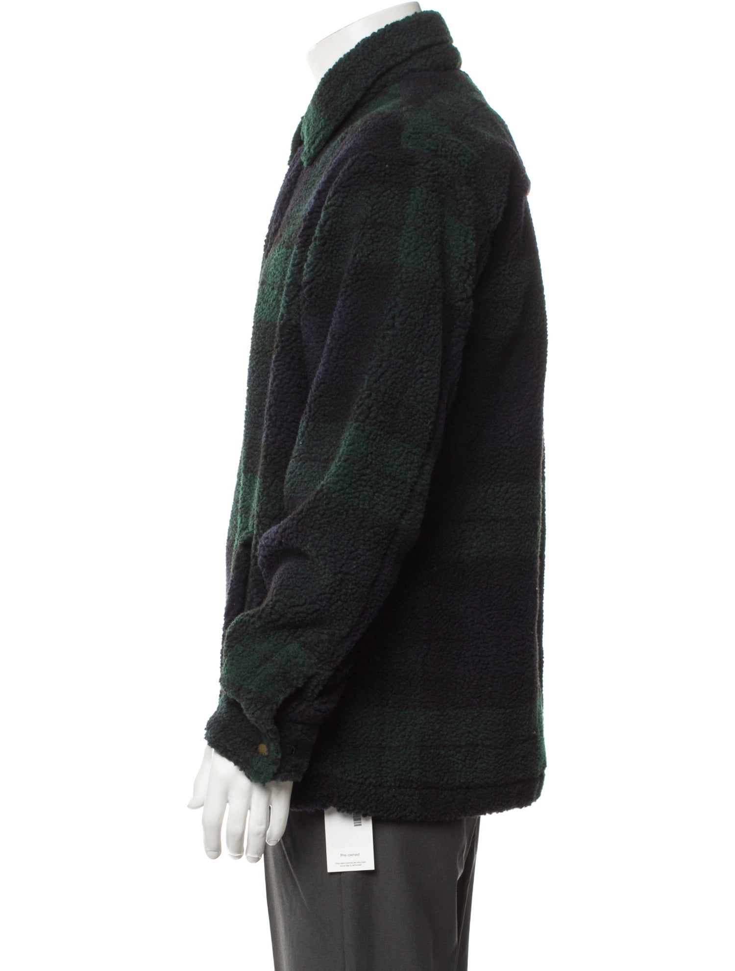 Aimé Leon Dore Plaid Print Sherpa Quarter-Zip Plaid Print Puffer Coat
