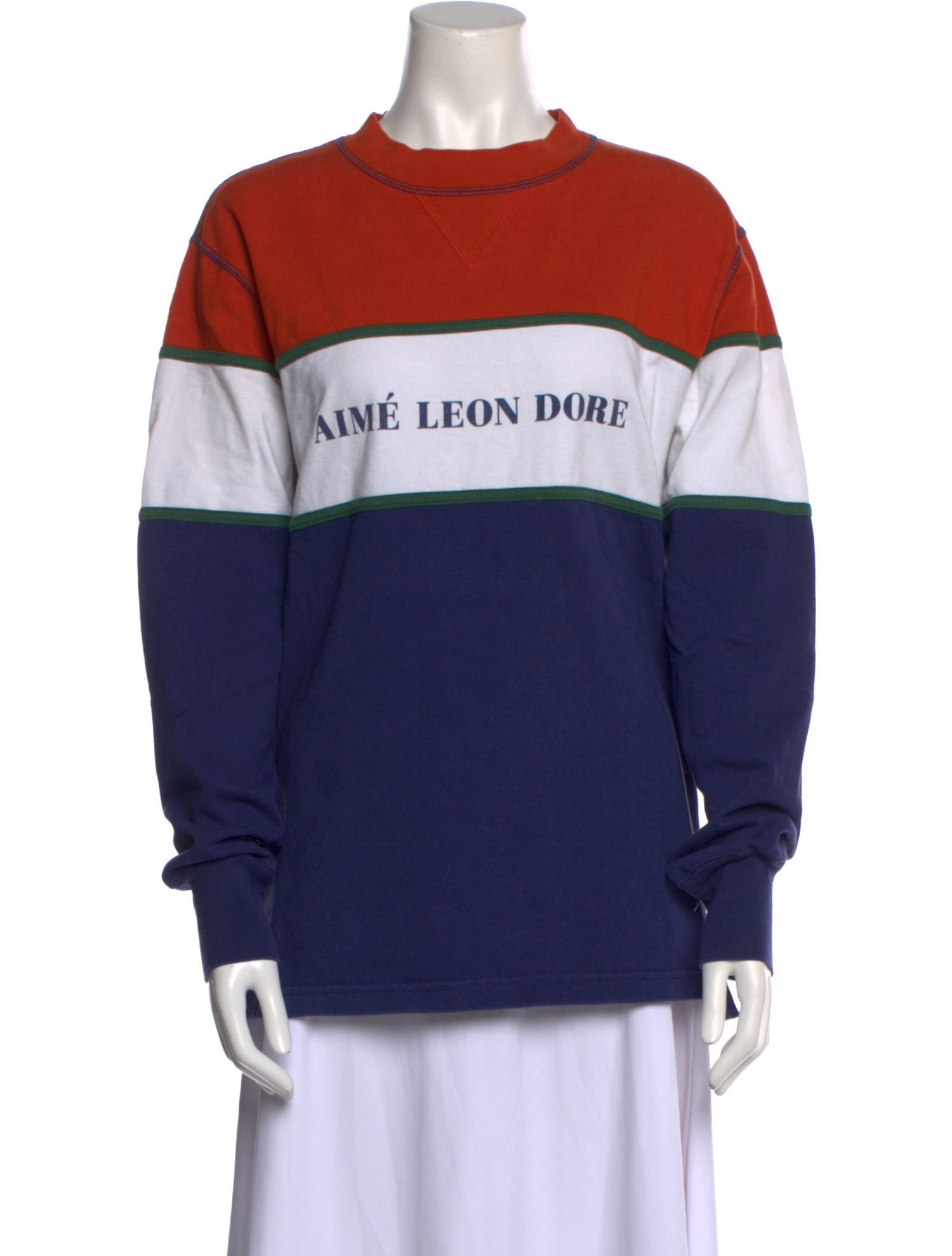 Aimé Leon Dore Colorblock Pattern Mock Neck Sweatshirt