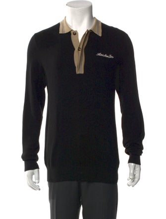 Aimé Leon Dore Graphic Print Mock Neck Polo Sweater