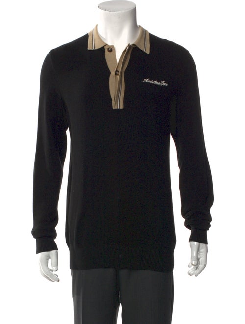 Aimé Leon Dore Graphic Print Mock Neck Polo Sweater